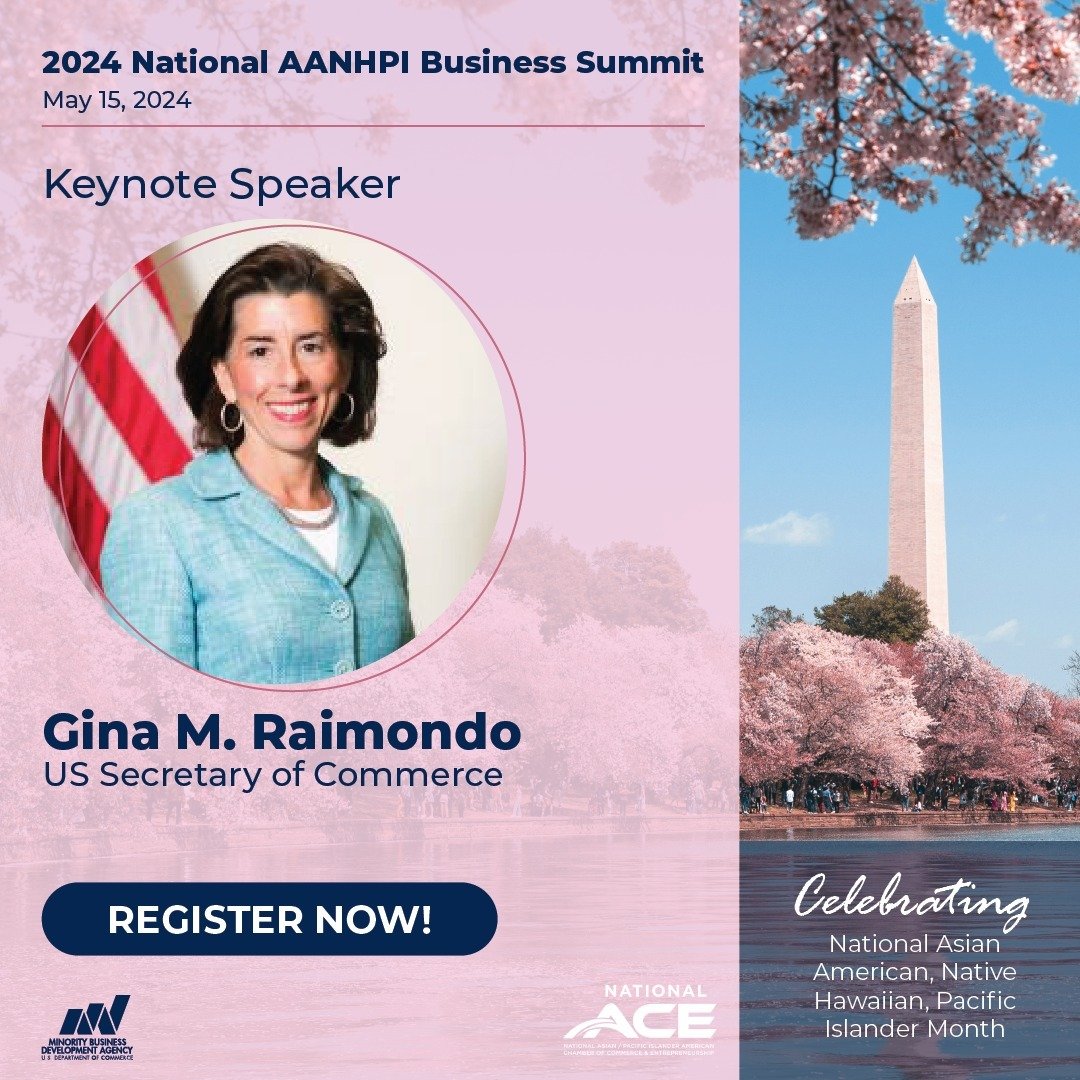 National ACE is excited to announce US Secretary of Commerce Gina M. Raimondo will be speaking at the May Heritage Business Summit hosted in association with the Minority Business Development Agency. Secretary Raimondo serves as the 40th Secretary of