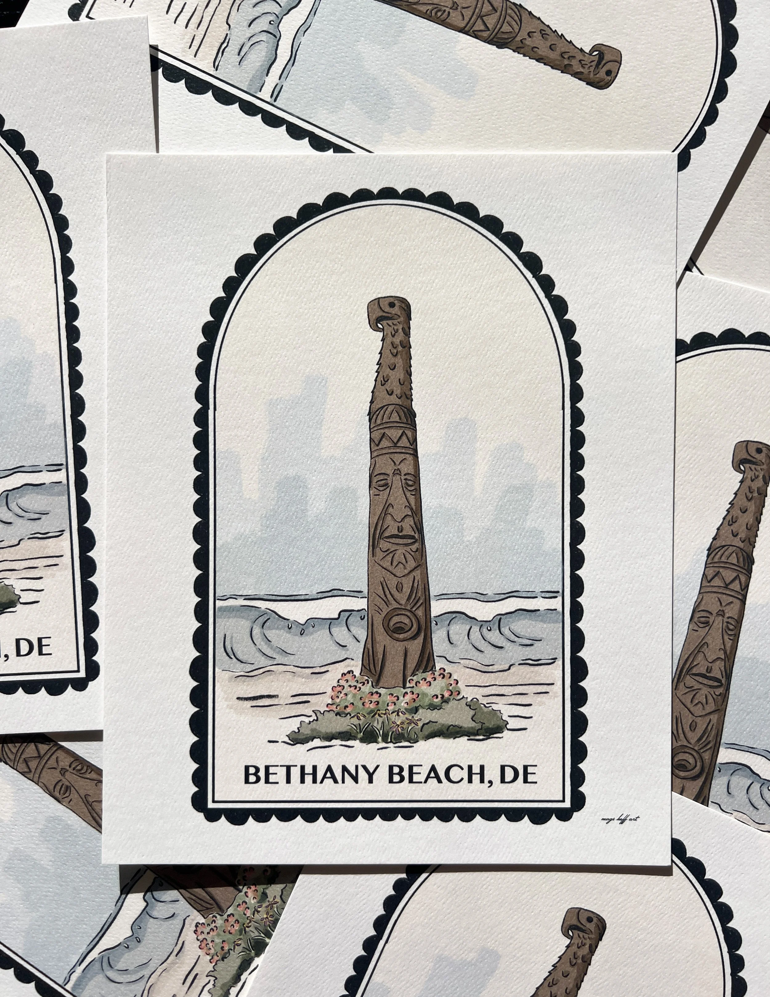 Bethany Beach Totem Pole Poster