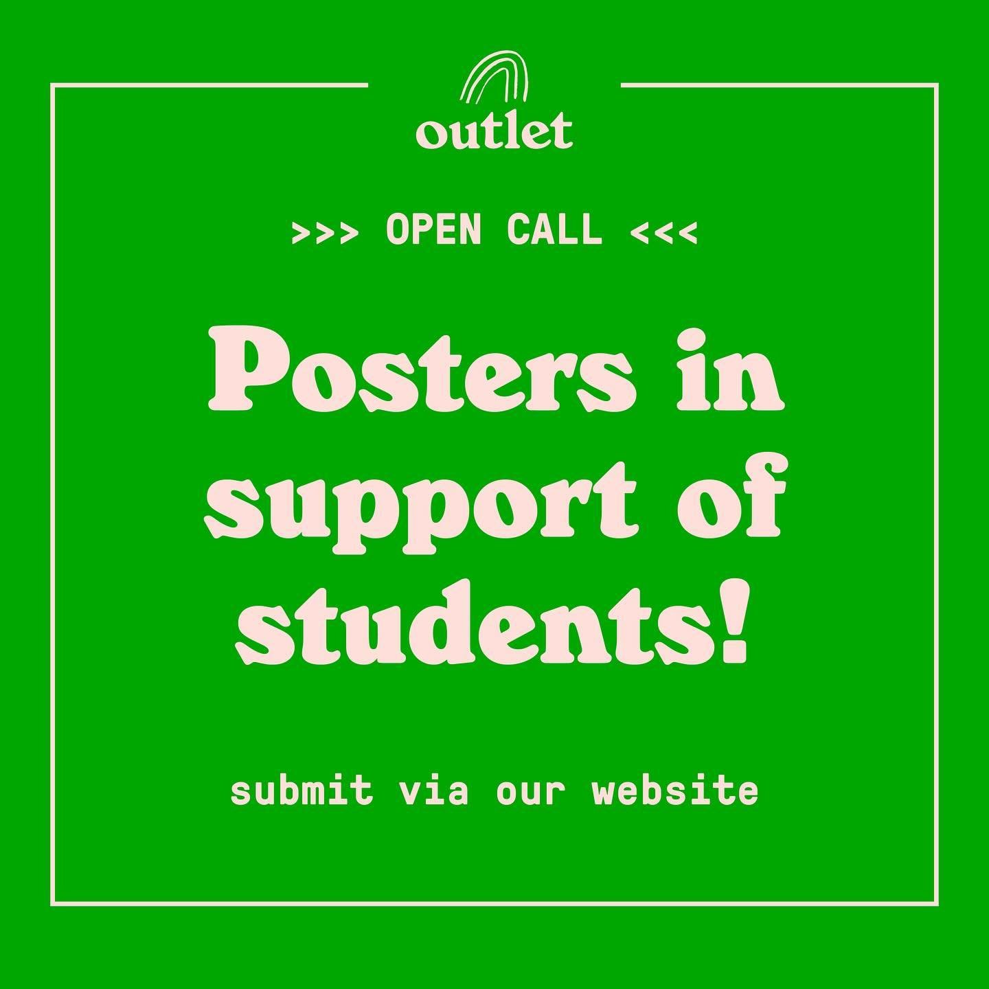 Outlet stands in solidarity with @psu_super and students across the country opposed to genocide and in support of Palestinian liberation. This is an open call for protest poster submissions in support of students and others protesting on PSU campus. 