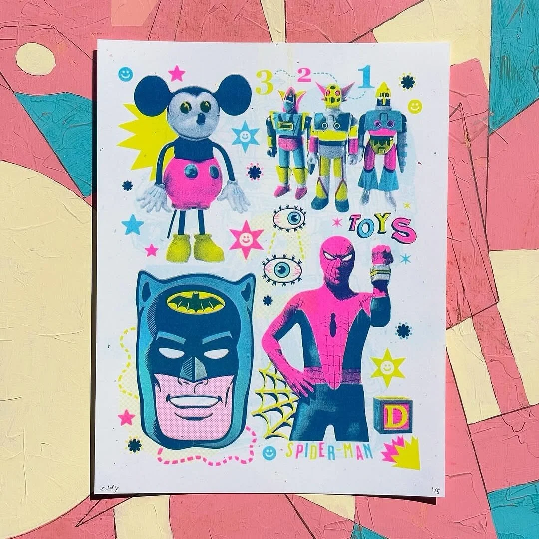 Holy wow, Batman! Check out this beauty of a print that @dentistpdx printed up! See more details and paper color variations over on their feed! 

Repost : @dentistpdx New Riso prints ☻ link in bio ♡ ♡ only a few left! #risograph made at @outletpdx 👏