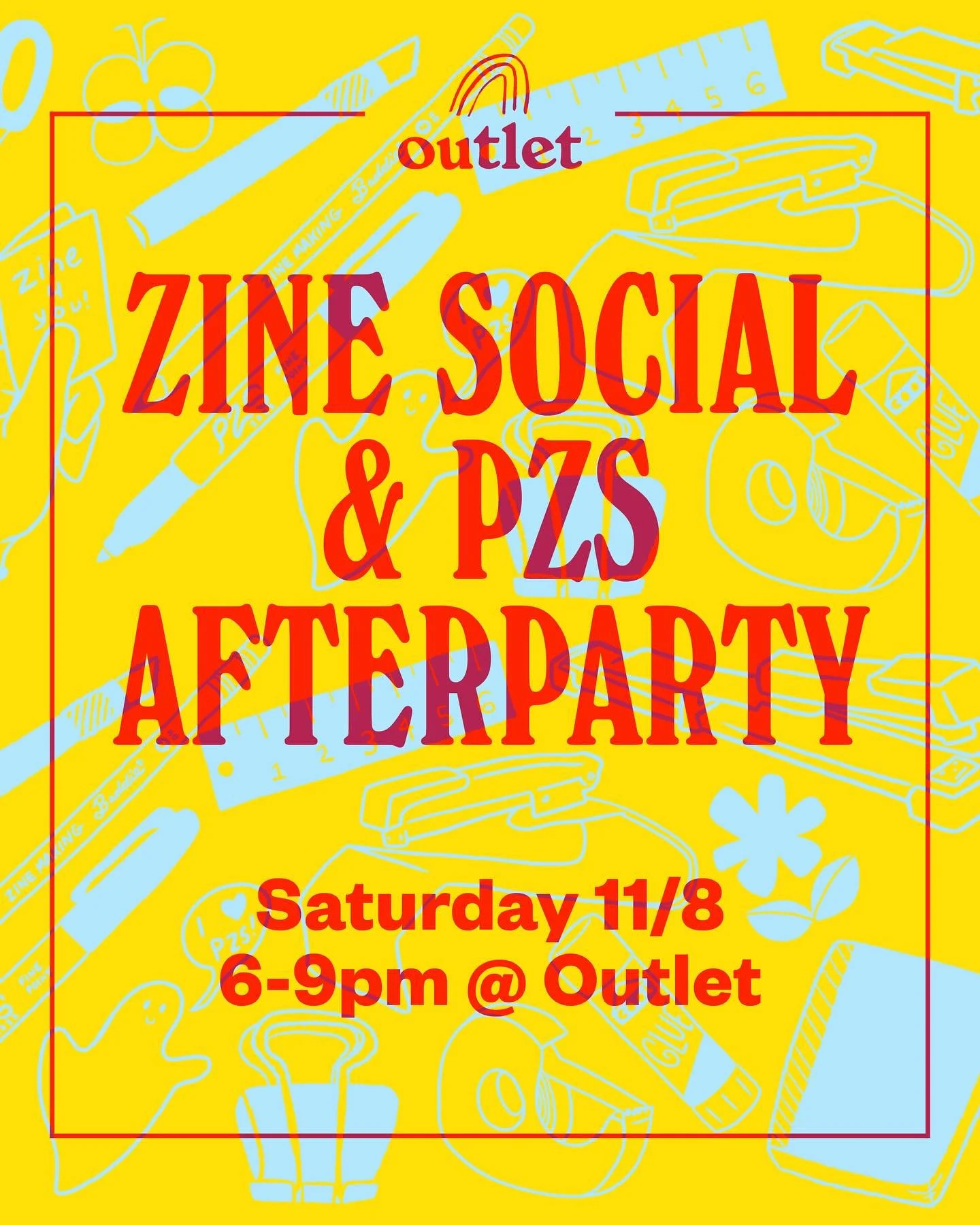 This Saturday! 6 to 9! 

Come to the Portland Zine Symposium&rsquo;s (@pdx_zines) official afterparty at Outlet! Come hang out &amp; decompress from day one of PZS! Meet fellow PZS makers, zine nerds, small presses, &amp; other friends new &amp; old!