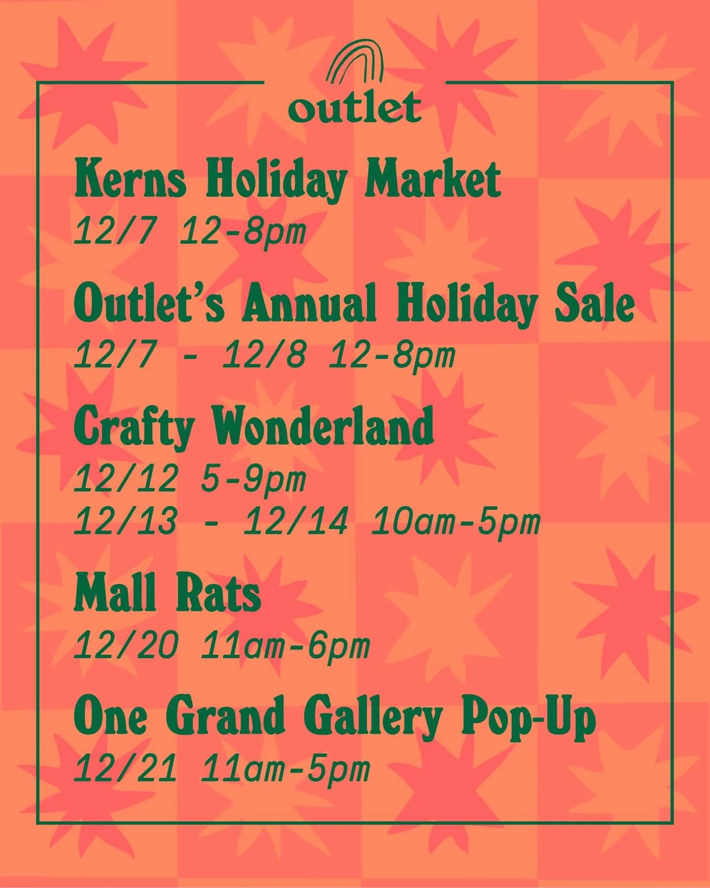 OMG our December is so busy! Come say hi to us at any of these events! More details on each market are on our website/linked in our bio. We would love to see you!! 💝💝💝💝