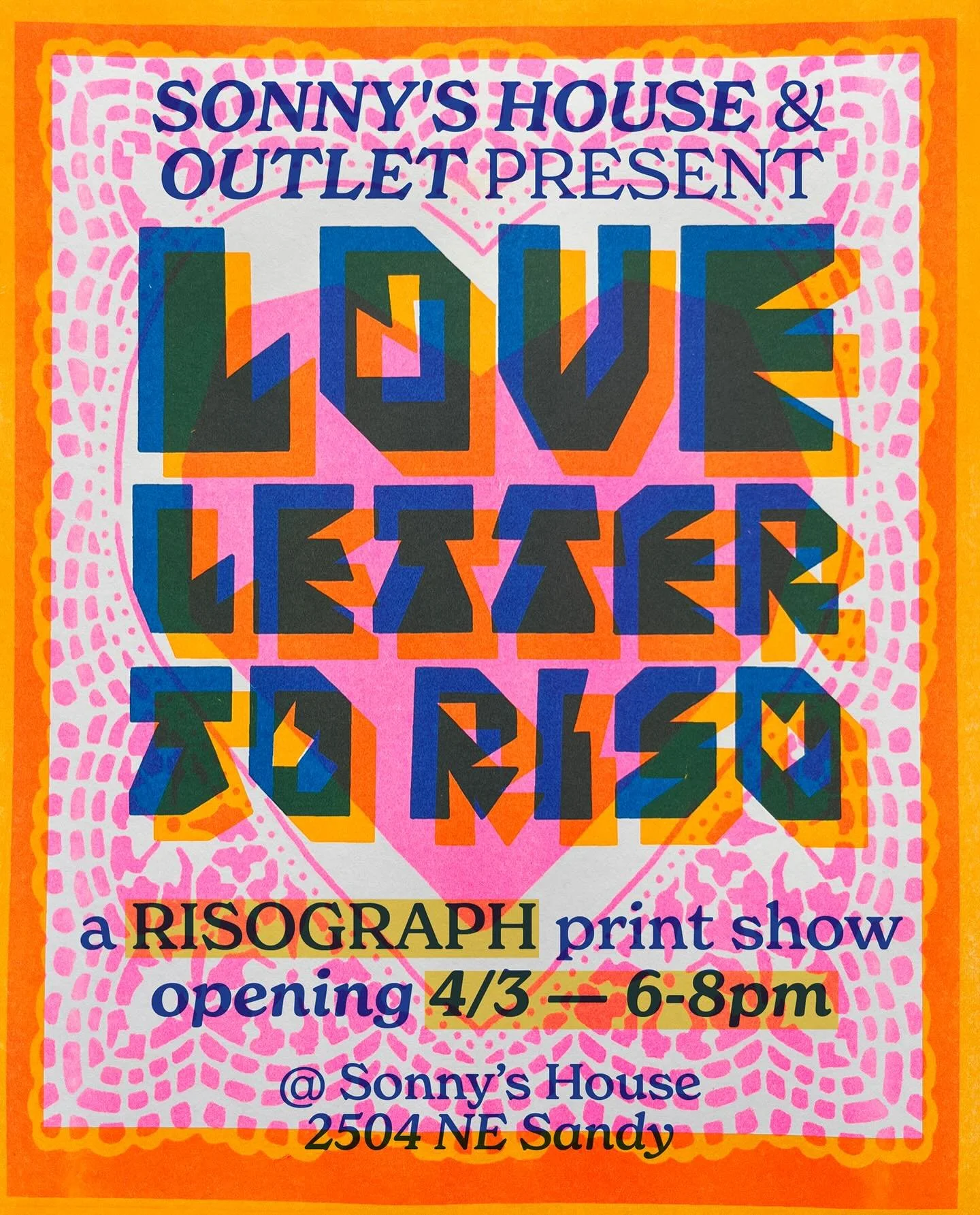 In honor of Outlet&rsquo;s 9th birthday we&rsquo;re thinking about all the ways that risograph has influenced us and our creative practices! 

Join us in writing a love letter to RISO - an ode to the neon, quirky, imperfect, sometimes frustrating pri
