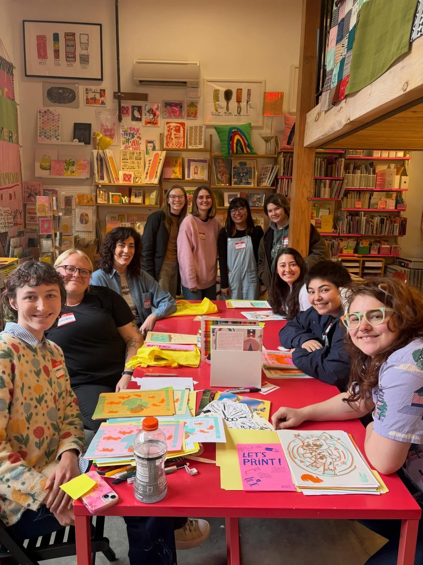 We LOVED having the rad folks from @usuprintmaking in the studio today for a workshop! Have the best time in Portland!! Safe trip back to Utah! 🤩⭐️❤️