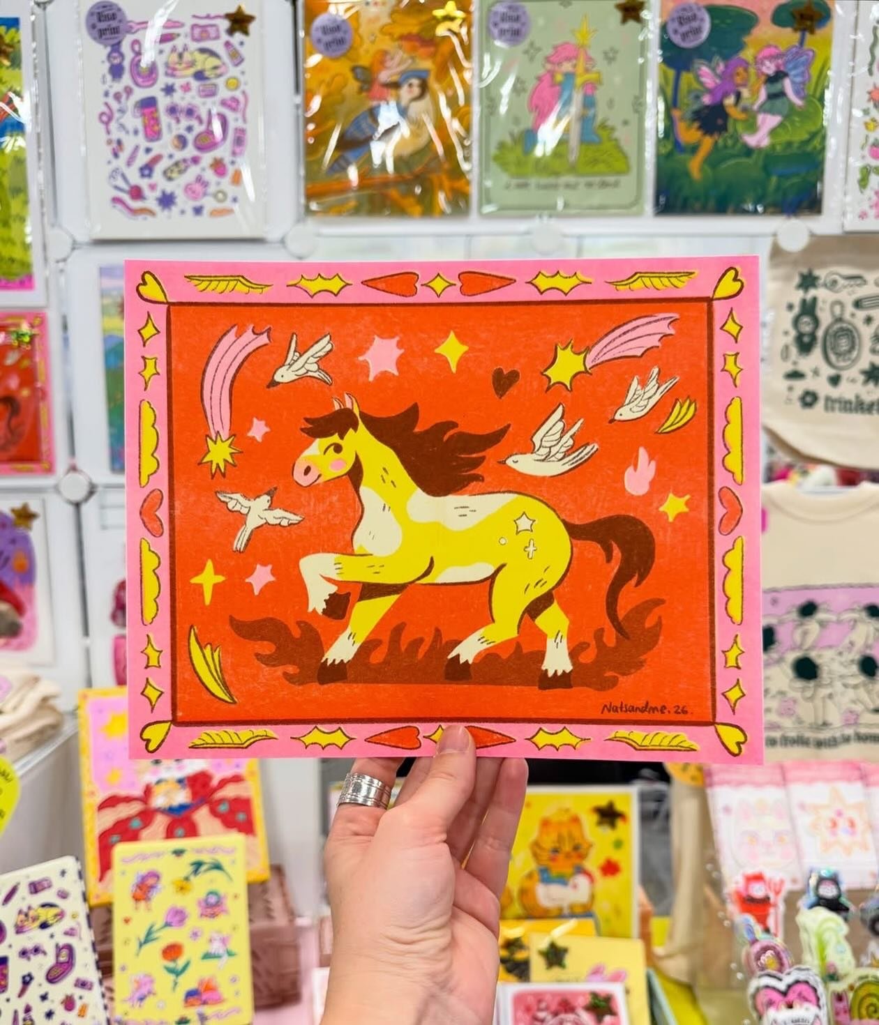 It&rsquo;s @emeraldcitycomiccon time! If you are in Seattle go and see Outlet print assistant @natsandme! This beauty of a horse print features our new stat color: Mahogany! 🐴 ⭐️

Repost: @natsandme ECCC is here 💫⚔️ find me in the artist alley boot