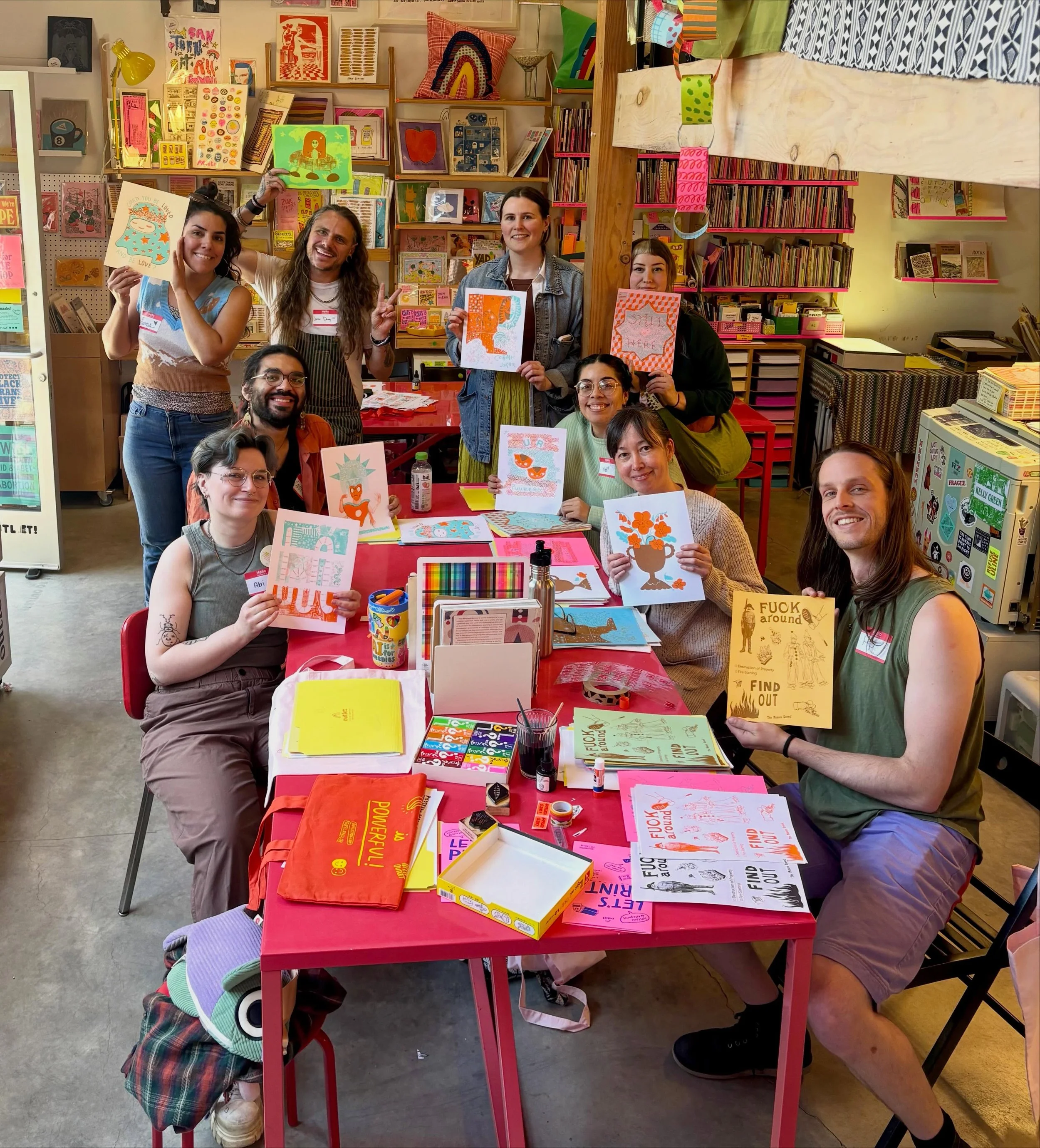 Afternoon workshop with @stickerninja a success! Thanks for a FULL DAY of RISO FUN Sticker Pals!!