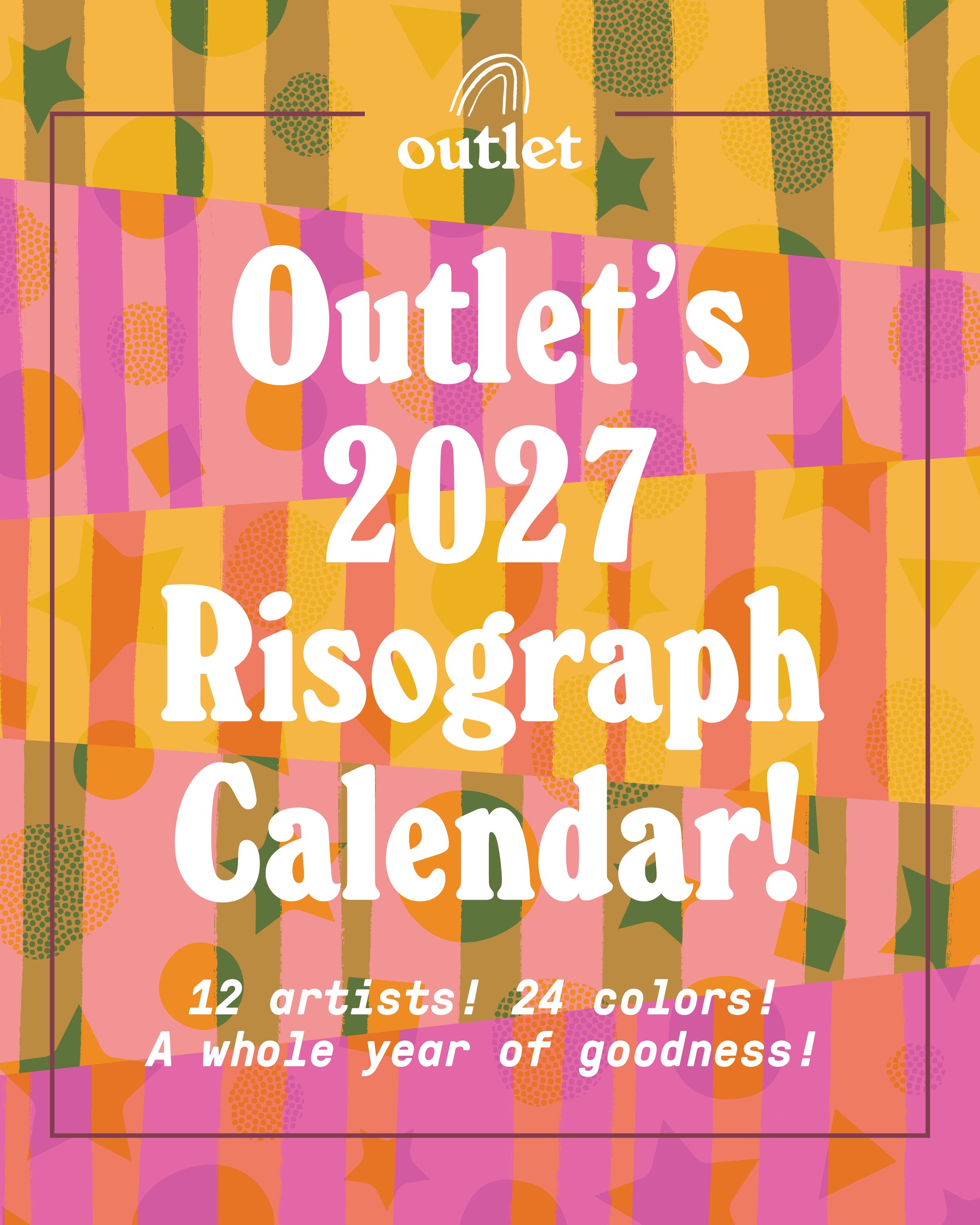 Hot dang how time flies! Somehow it&rsquo;s once again time for our collaborative riso calendar! We&rsquo;ve printed these every holiday season for 7 years now and it&rsquo;s so lovely to have the creative folks we know and love and print with (and s