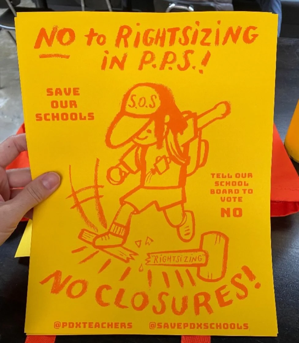 @leetlewolf printed this poster up at our last riso basics workshop! We have a stack at Outlet if you want a copy! She also has some downloads available via her IG! 

@pdxteachers