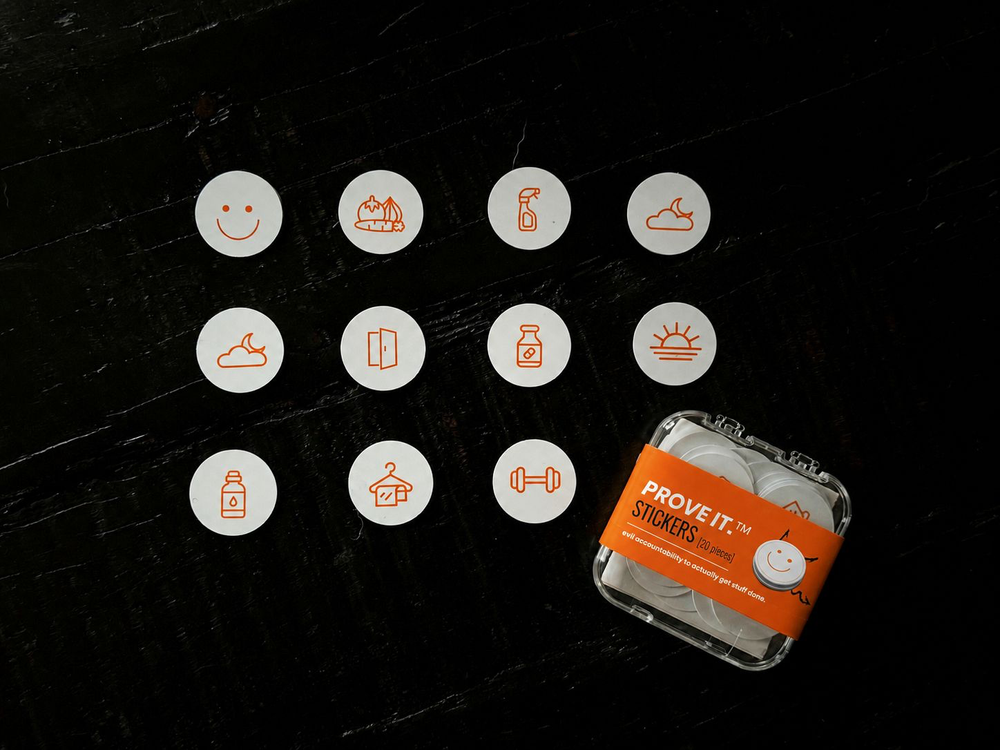 PROVE IT sticker pack with stickers displayed
