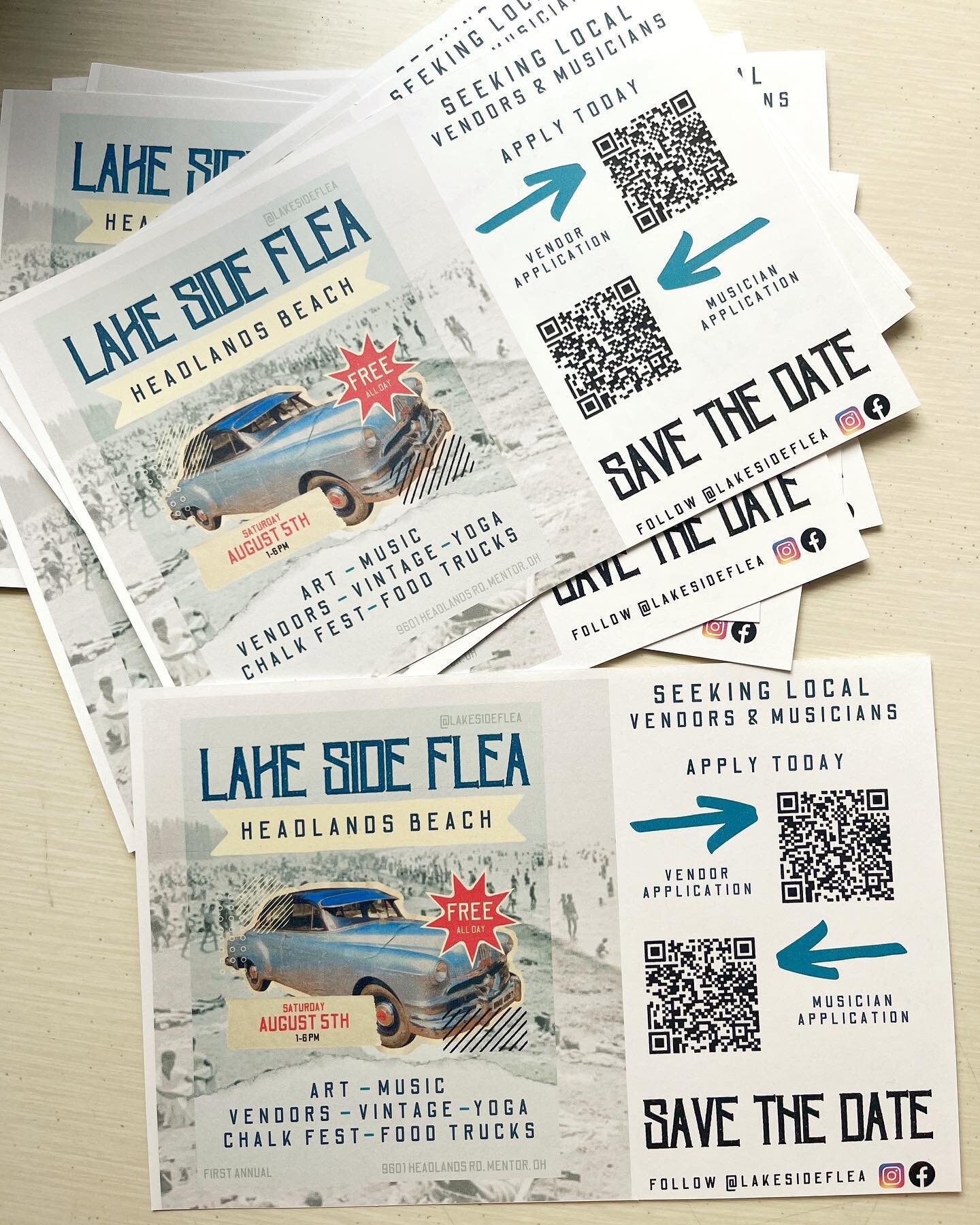 I am going around town today posting these handmade flyers to encourage local folks to &quot;save the date&quot; &amp; apply to be a vendor / local musician!

#lakesideflea #artsevent #opencall #vendorshow #livemusic #headlandsbeach