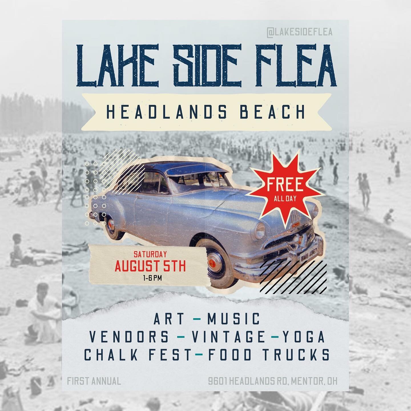 Coming this summer to Headlands Beach!

Lake Side Flea - the first annual flea market at Headlands Beach State Park

Save the date for Saturday, August 5th &amp; click the link in our bio to learn more

#artmarket #mentorohio #headlandsbeach #fleamar