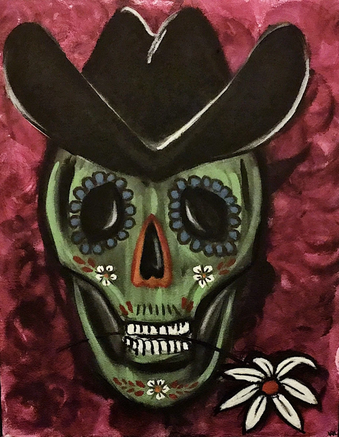 Sugar Skull Cowboy (16x20")