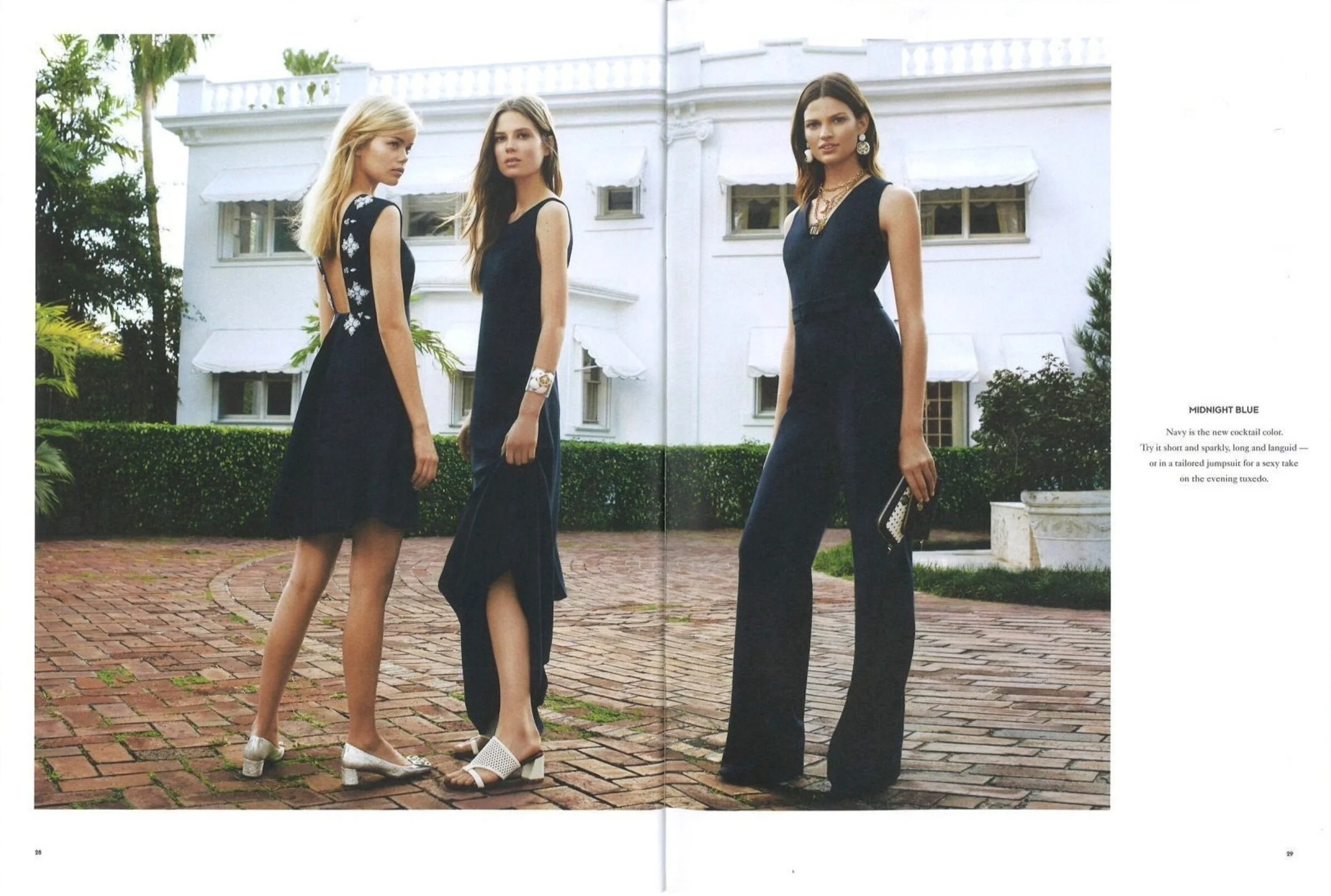 Midnight BlueNavy is the new cocktail color. Try it short and sparkly, long and languid — or in a tailored jumpsuit for a sexy take on the evening tuxedo.