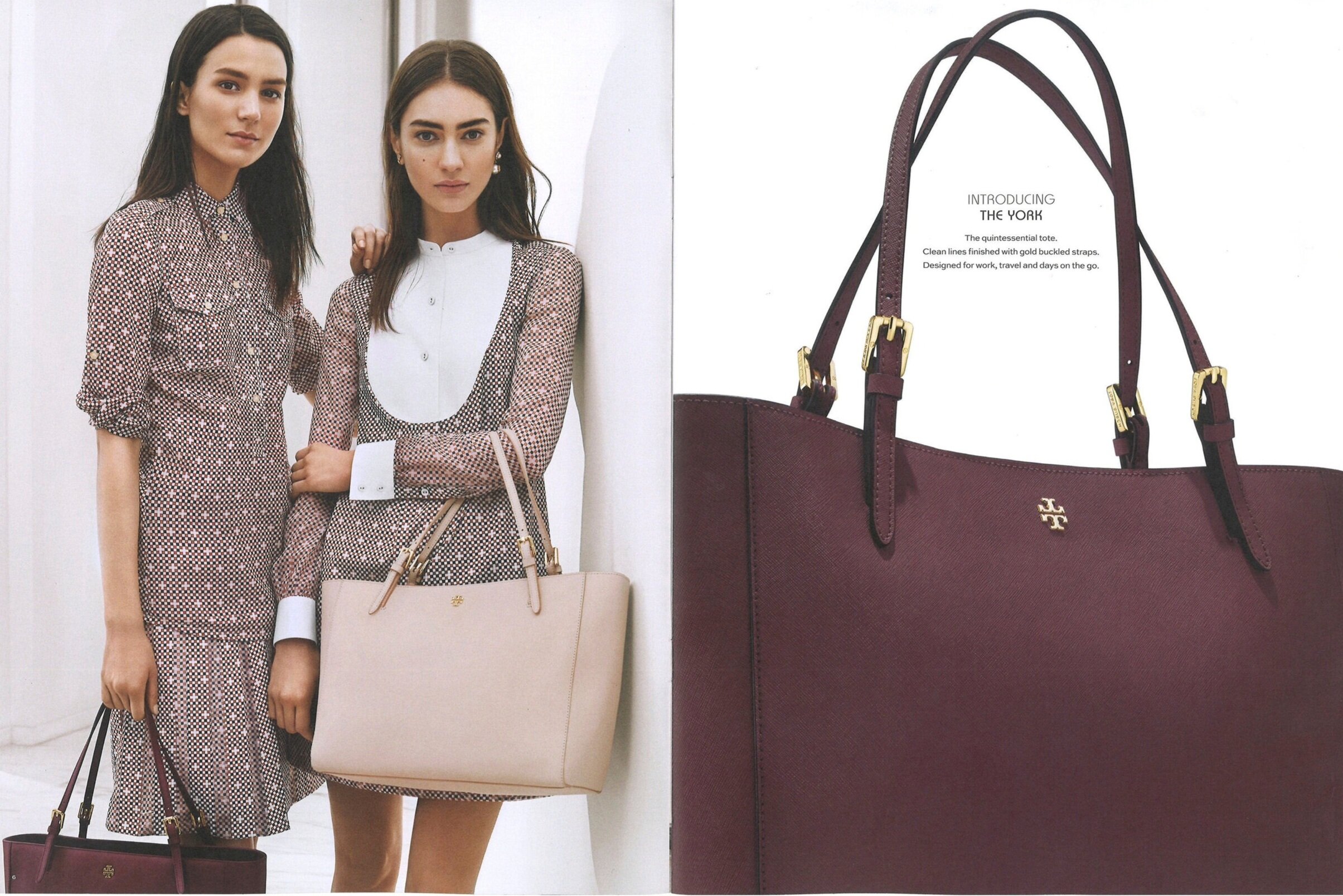 Introducing the YorkThe quintessential tote. Clean lines finished with gold buckled straps. Designed for work, travel and days on the go.
