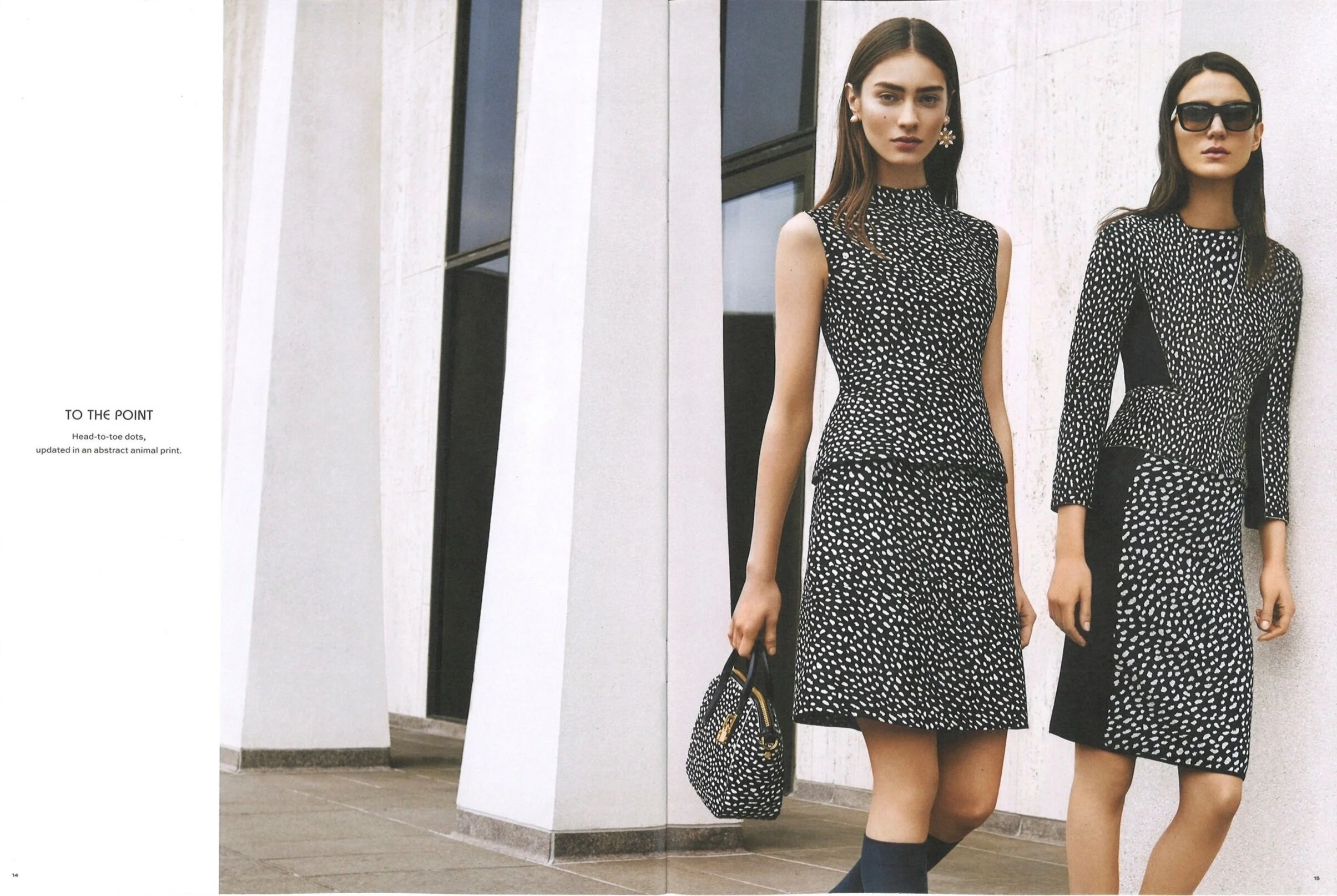 To the PointHead-to-toe dots, updated in an abstract animal print.