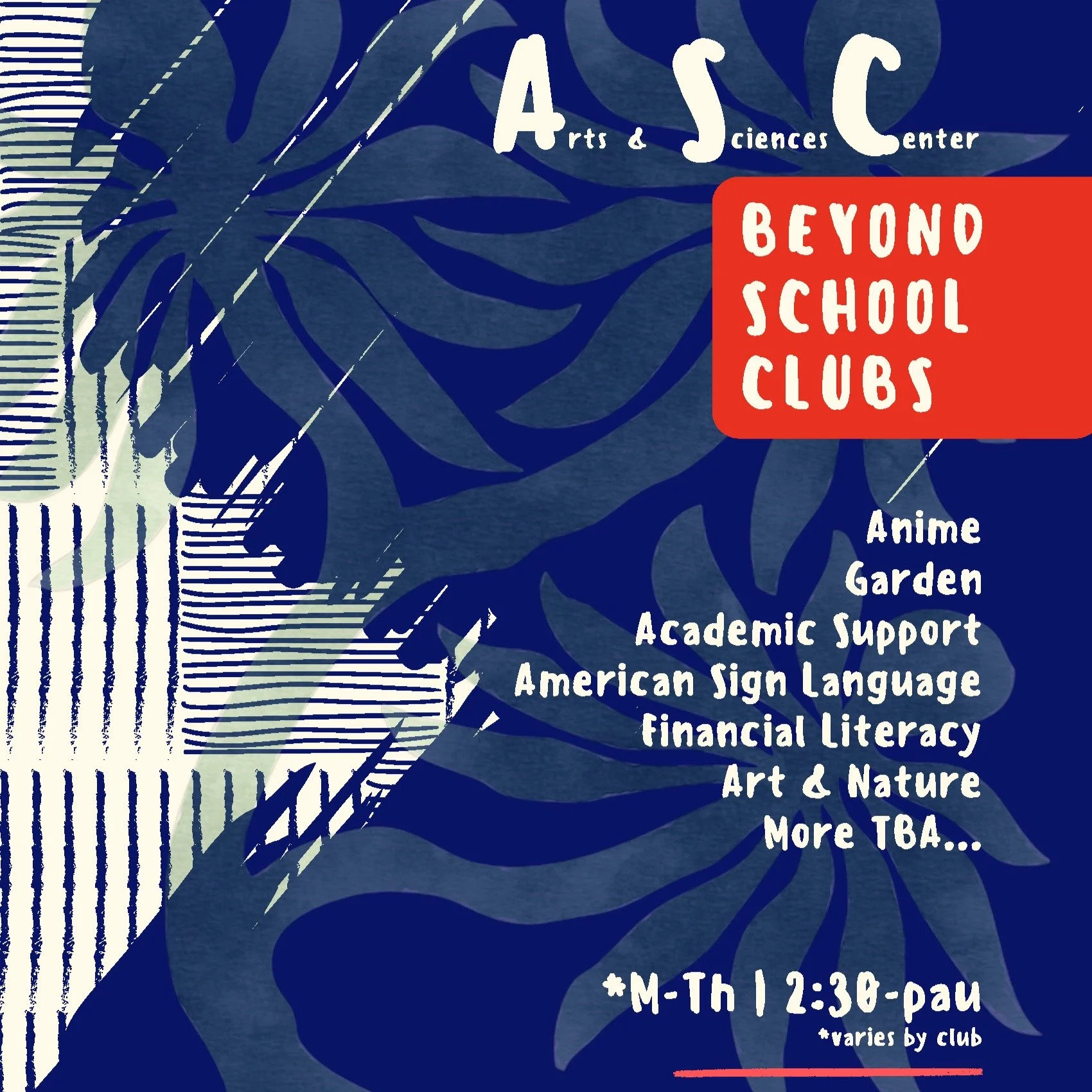Registration is now open for ASC's Beyond School Clubs starting to roll out mid-late August!

hiasc.org/clubs