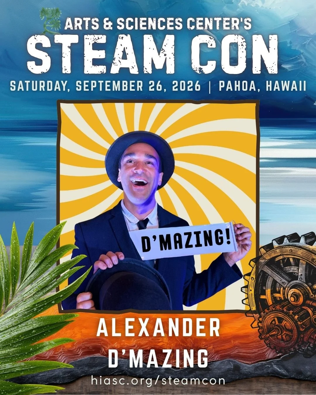 We are so ready for Alexander the Amazing to infuse STEAM-CON with his intentionally silly energy! 

Bust out your costumes, lean into your playful. Let's build community connection through inspiring joy, collecting smiles, and taking things a little