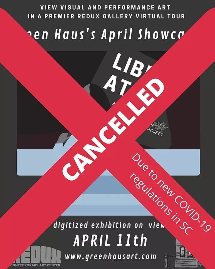 Hello everyone.

We say this with a heavy heart as unexpected things have come to pass.

Unfortunately, based on the order by Governor McMaster to stay-at-home, we, and the artists we were to feature, do not feel that continuing to meet up to put tog