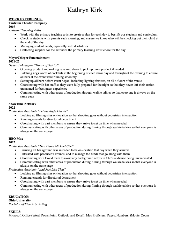 Administrative Resume