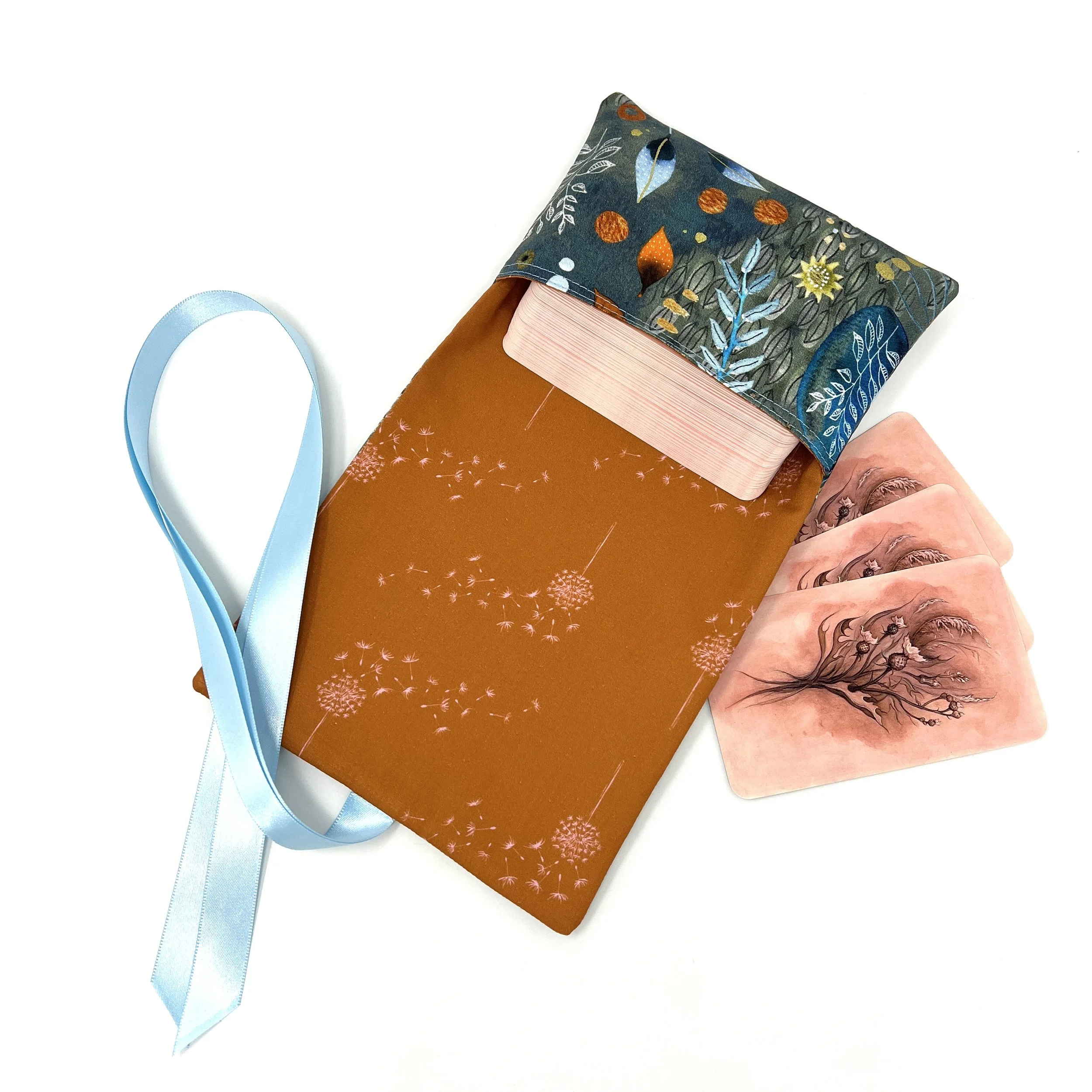 Reversible Ribbon Wrap Tarot Bag- The Forage Collection- Indie & Standard Sizes