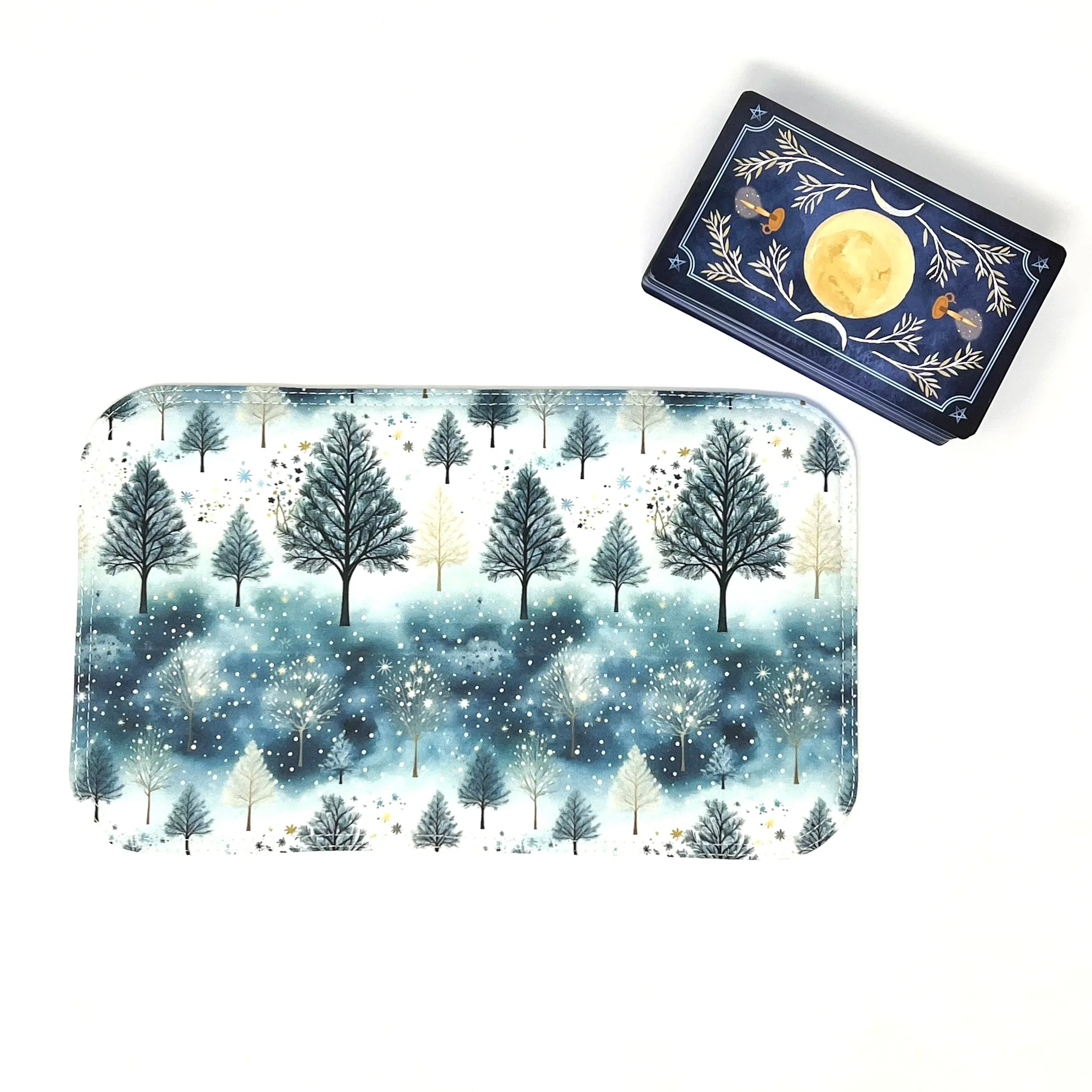 Large Shuffle Mat-  Blue Watercolor Forest Collection