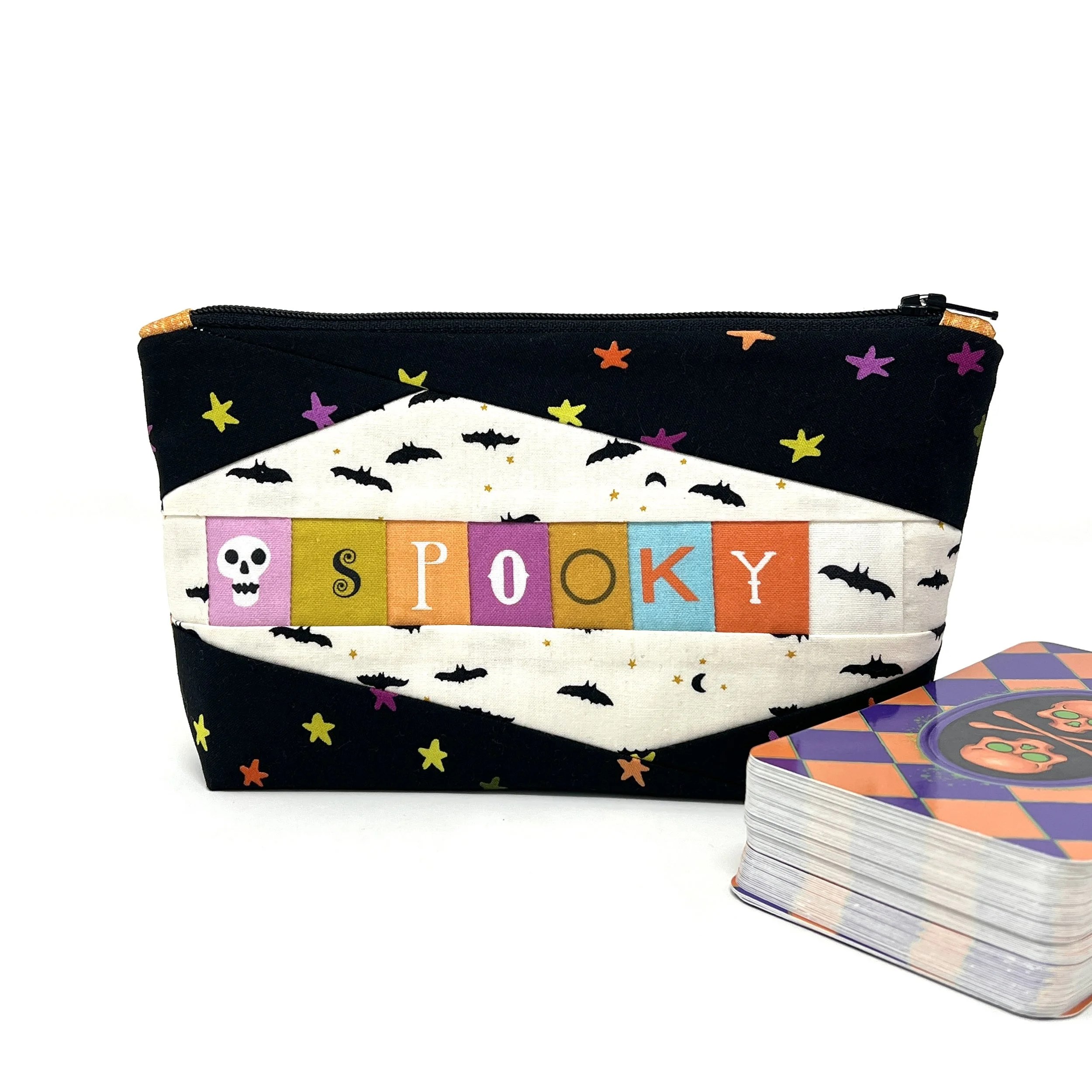 Patchwork Phrases- Simple Zip- One of a Kind- Spooky Confetti