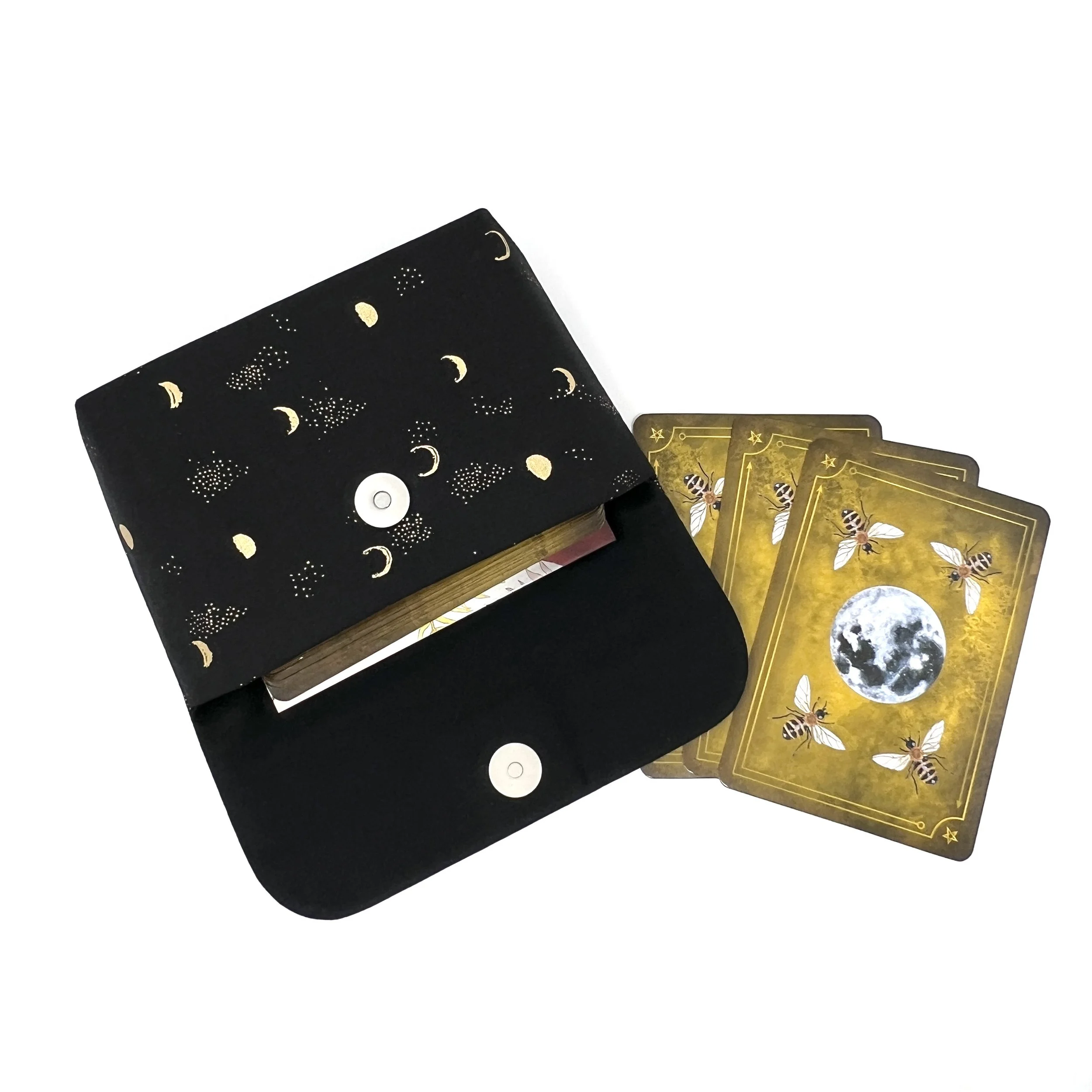 Large Clutch- Gold Metallic Moon Phase