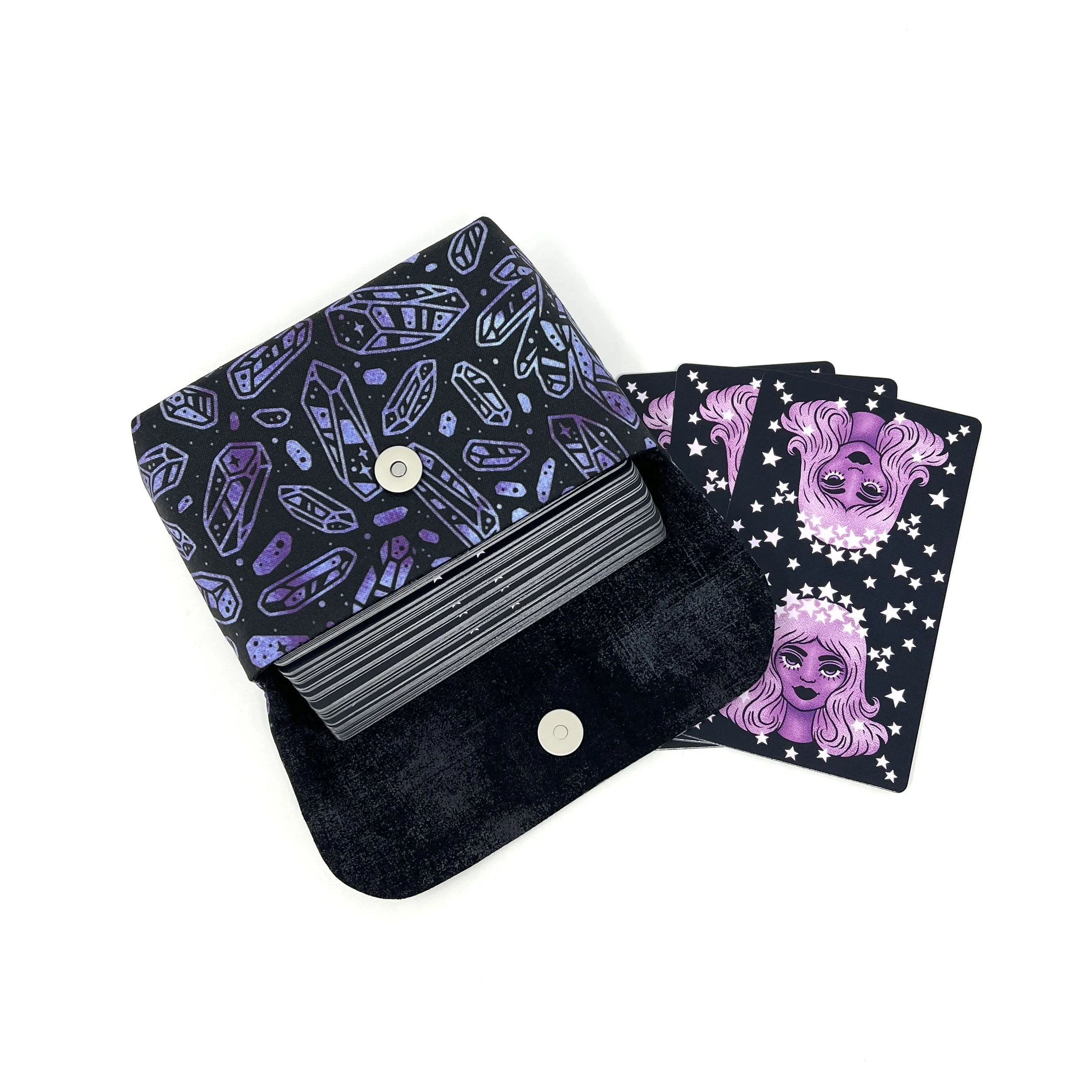 Small Tarot Clutch - Quartz Crystals Collection- Purple