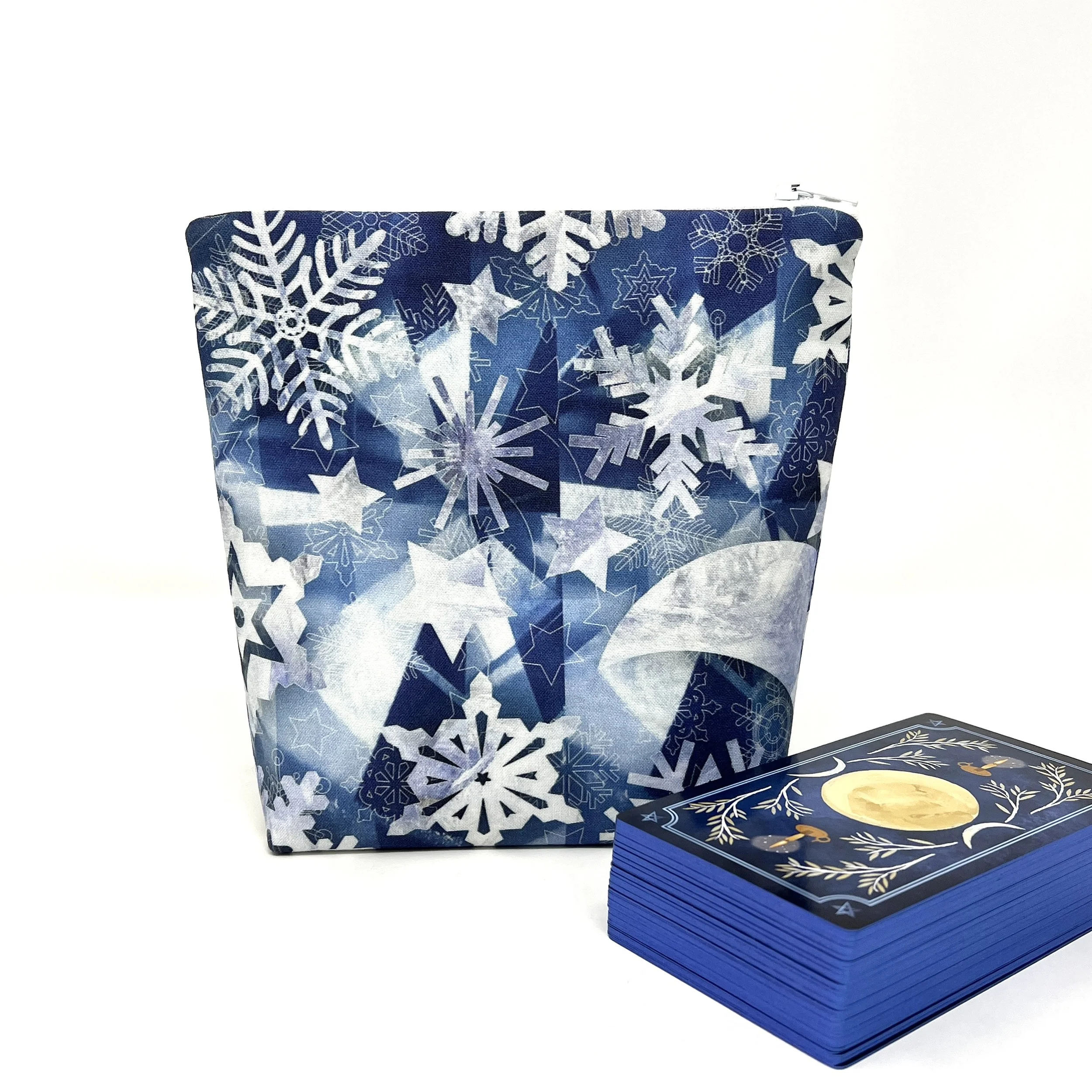 Upright Zipper Bag- Starry Snowy Night