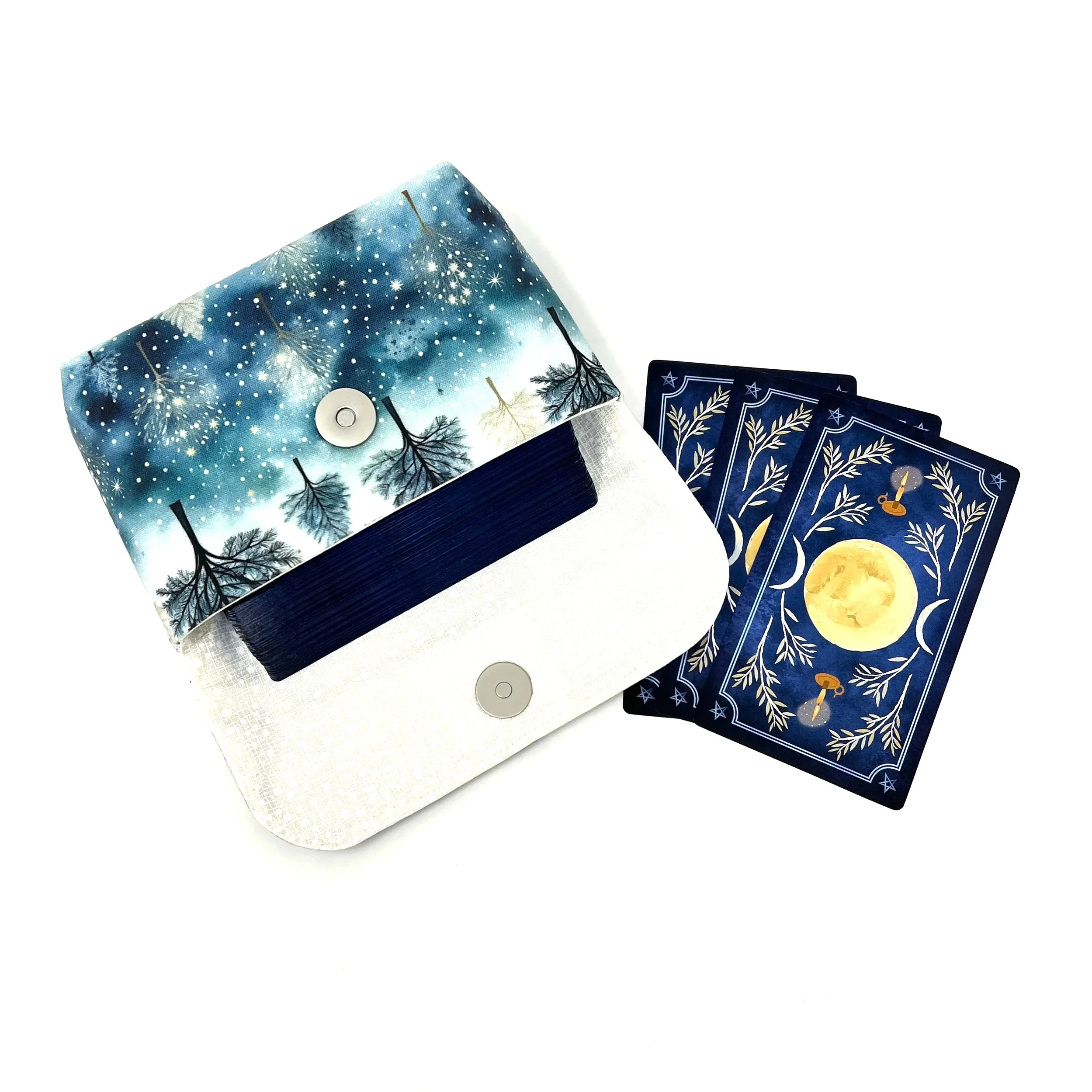Medium Tarot Clutch -  Blue Watercolor Forest Collection