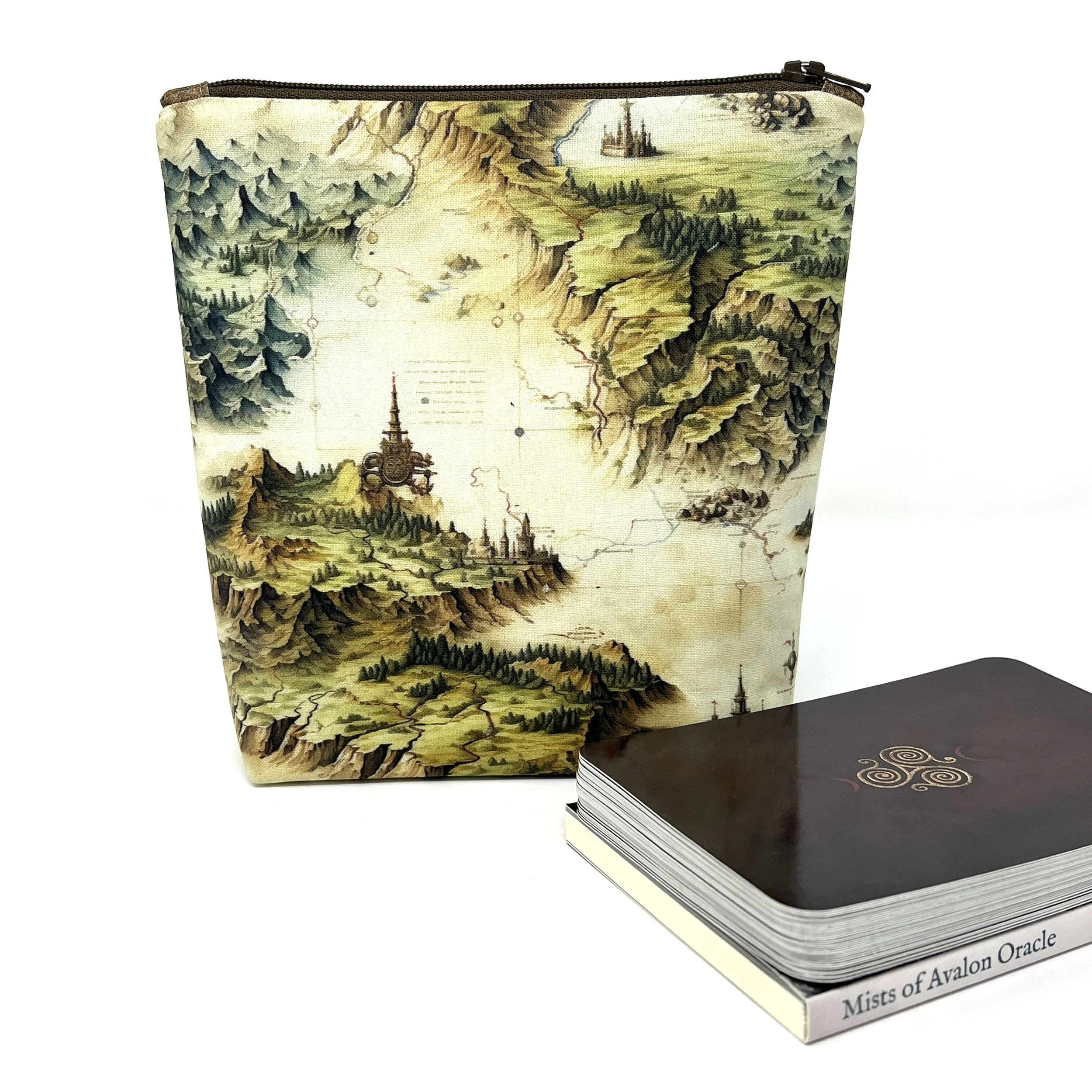 Upright Zipper Bag- Old Fantasy Map Collection