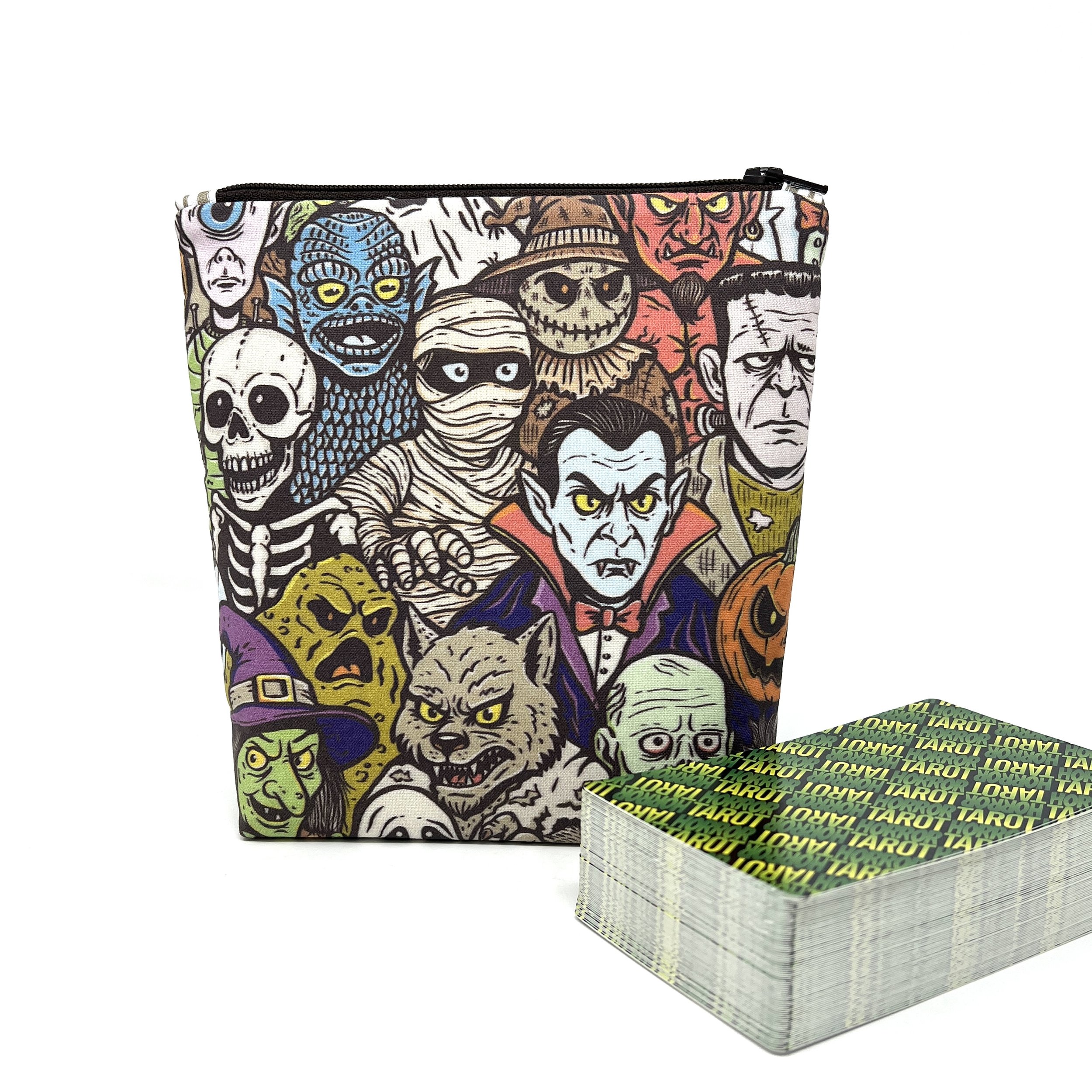 Upright Zipper Bag- Classic Halloween Monsters