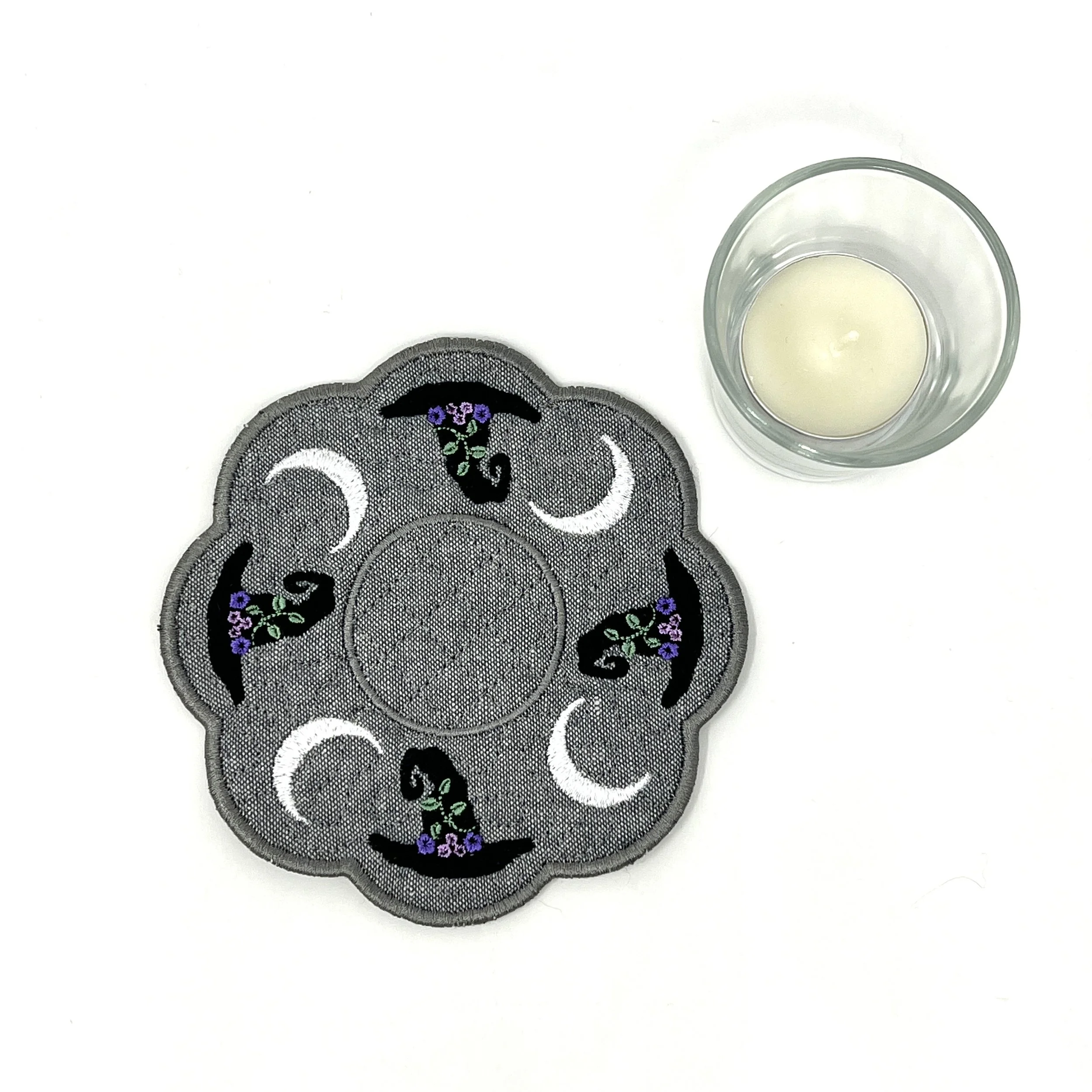 Witch Hats & Crescent Moons Candle/Pendulum Mat