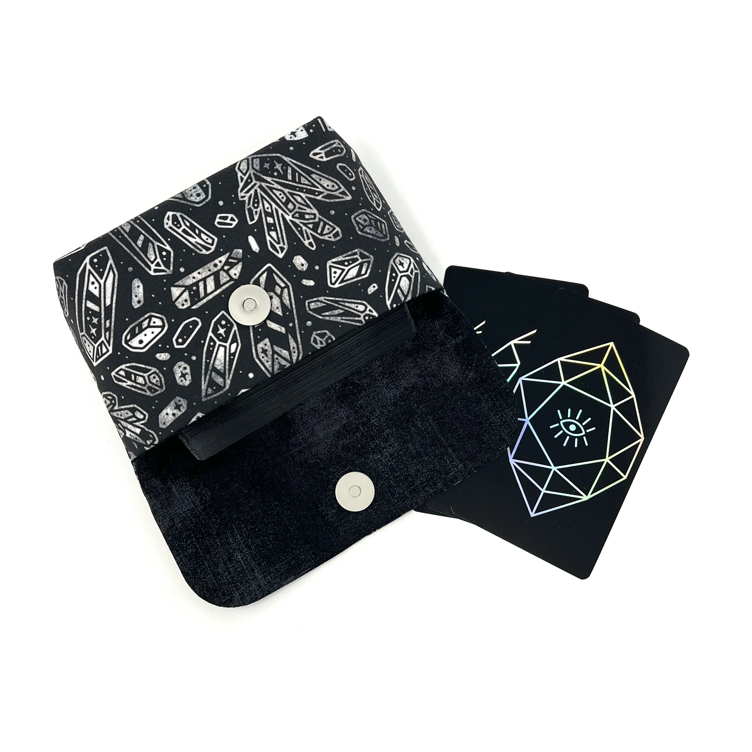 Medium Tarot Clutch - Quartz Crystal Collection- Silver and Purple Available