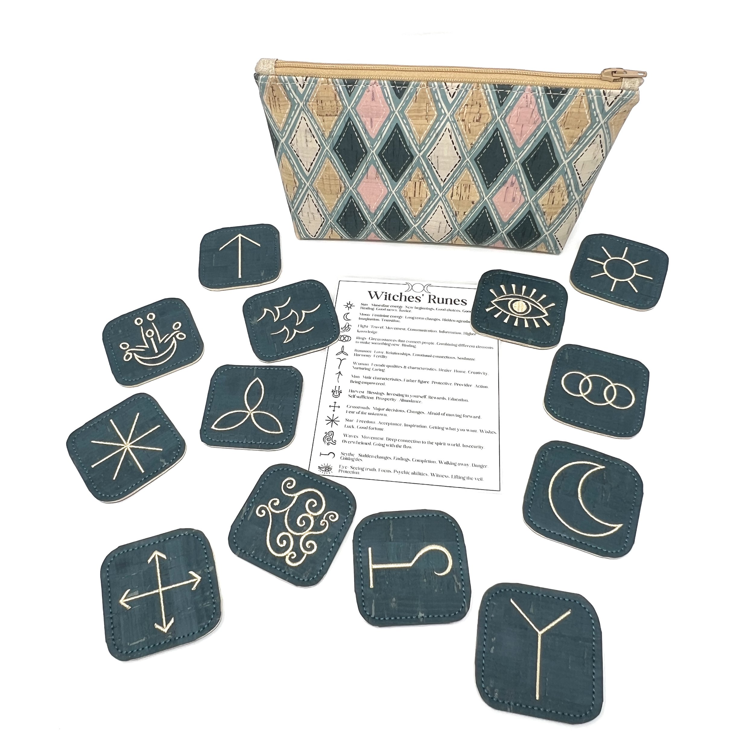 Witches Runes Set- Teal Diamond