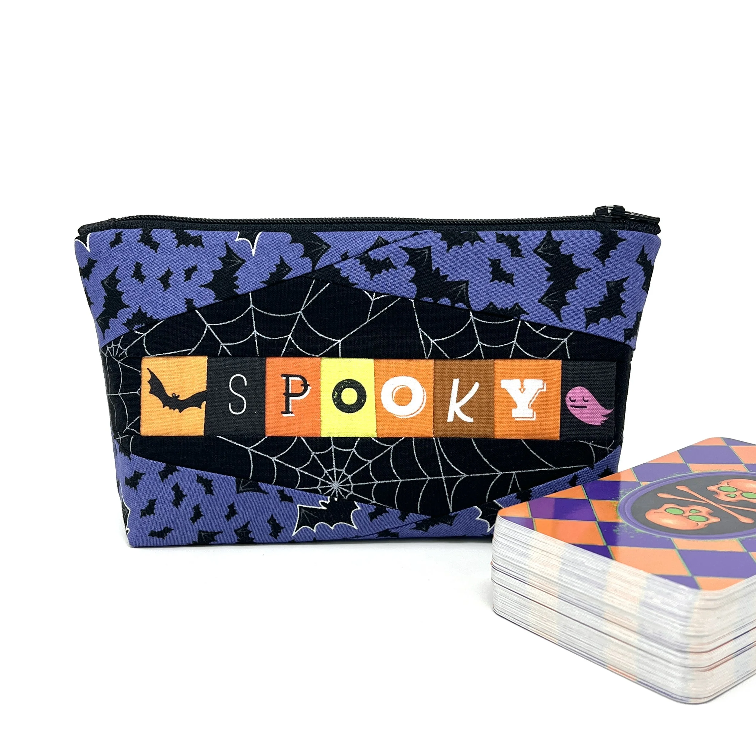 Patchwork Phrases- Simple Zip- One of a Kind- Spooky Purple