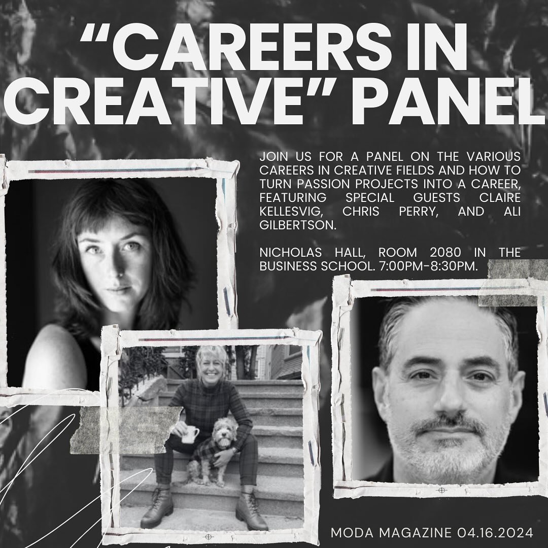 TONIGHT. 

Join us for a speaker panel on Careers in Creative. Learn from talented experts career advice and insights. 

7pm in 2080 Business School.