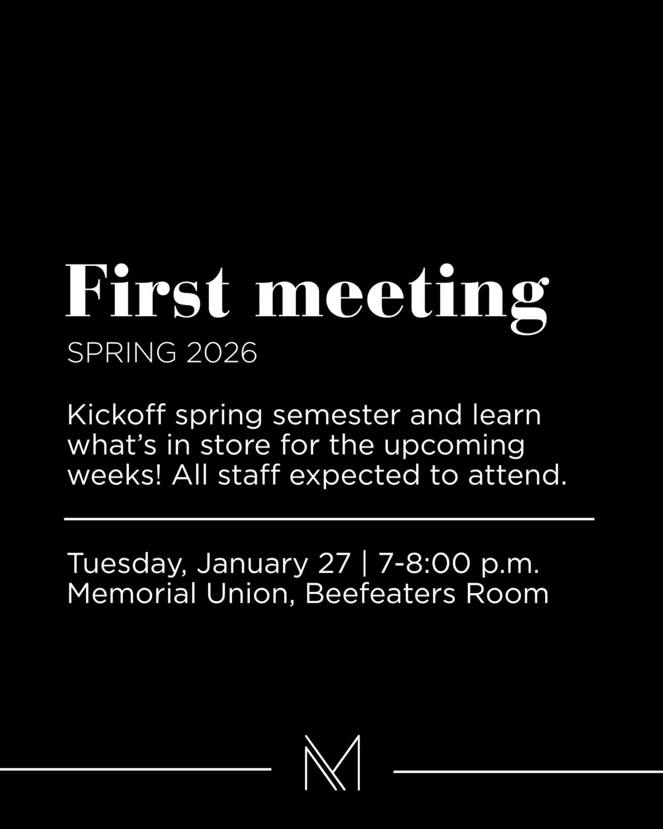 Happy first week of classes! We can&rsquo;t wait to see all our Modies at next week&rsquo;s meeting🖤