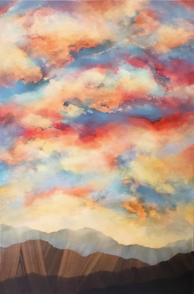 4. Lee, Jeni_ Summer's Mountain Sky Delight_36x24_framed_acrylic and mineral pigments on canvas_2400.jpg