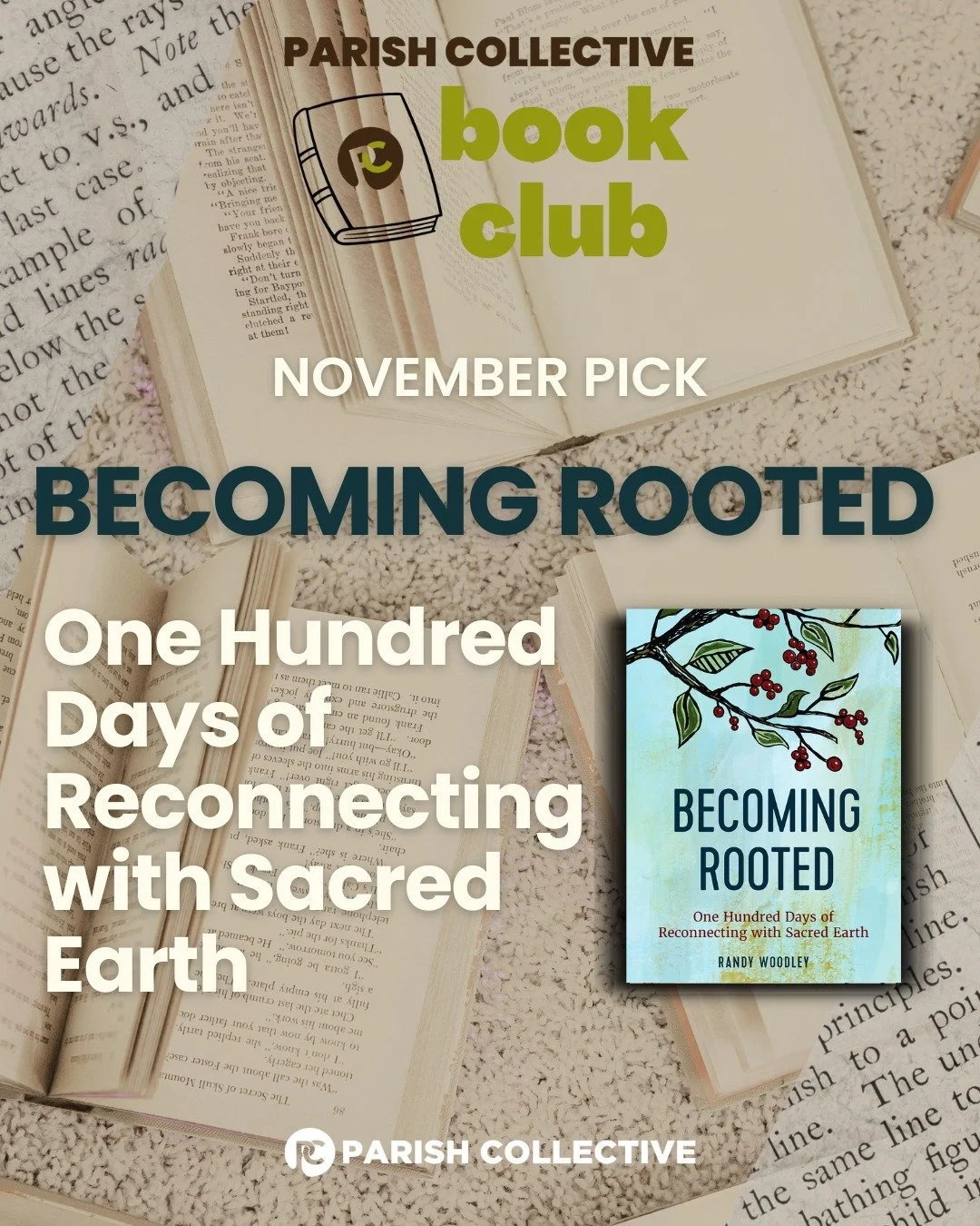 “The earth is not a resource. It’s a relative.”
 — Randy Woodley, Becoming Rooted
Join our November Book Club and read Becoming Rooted with us! Each day has a short reflection that invites us to slow down, listen to creation,