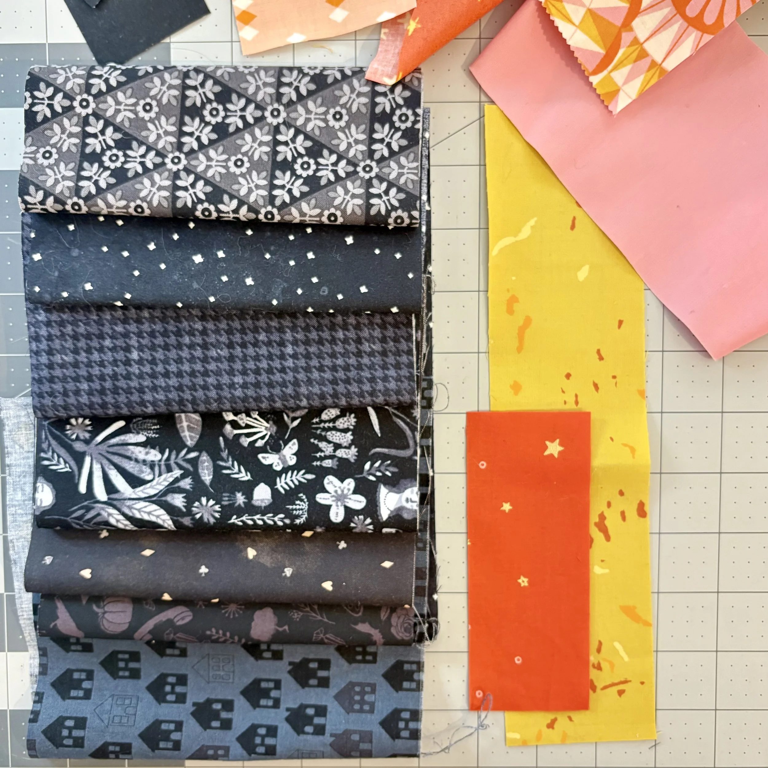 Halloween fabric pull from the Broom Cupboard Quilt