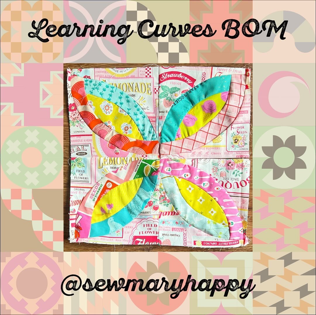 When @sewmaryhappy showed me her test block for the April Learning Curves BOM block, I was floored. The colors! The background print! Everything was perfect!! 

I don&rsquo;t think I can top this color inspiration 😆. But swipe to see a few different