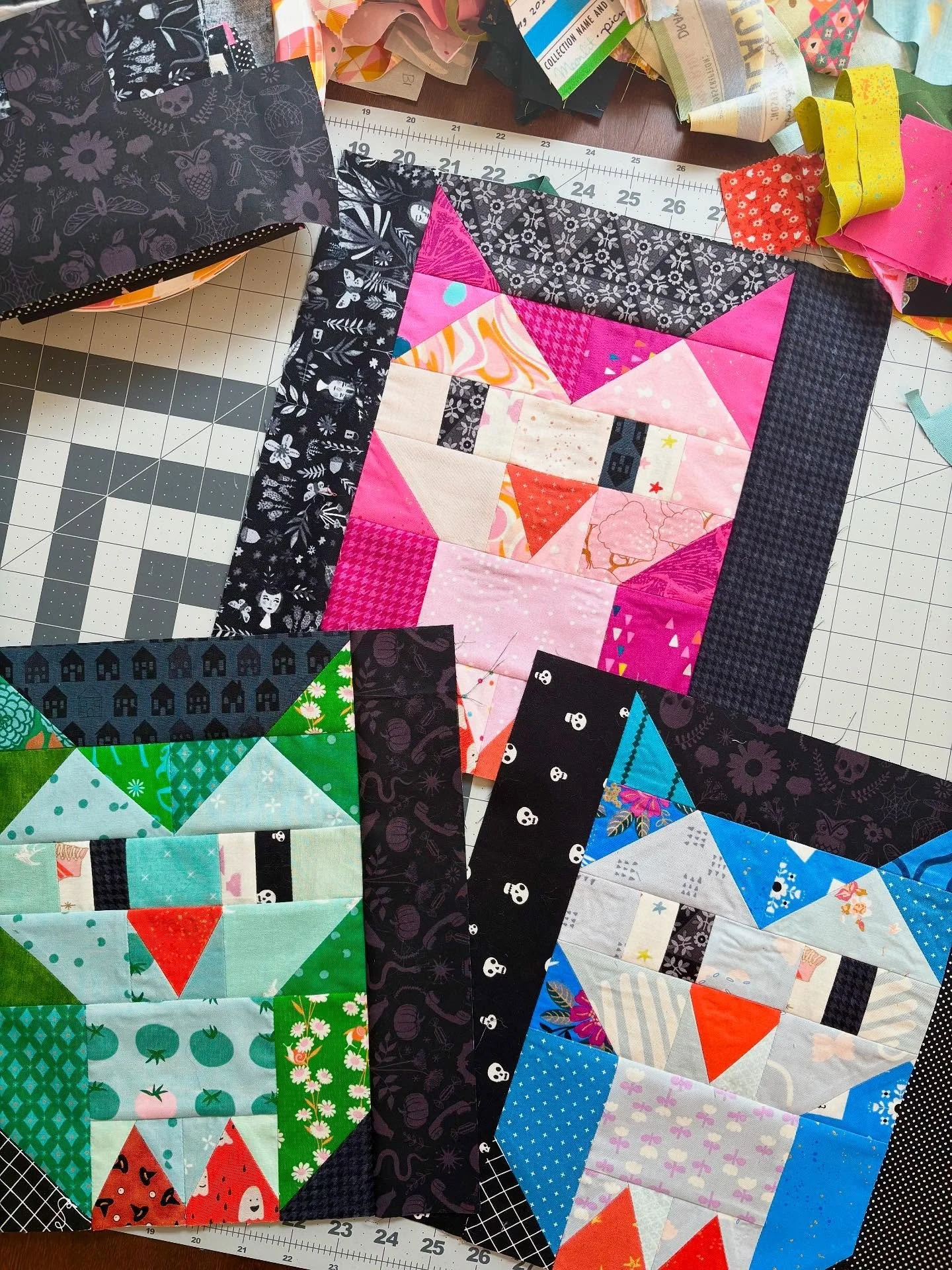 I&rsquo;m having a hoot with these owls!

So far, these have been the trickiest Broom Cupboard blocks to make scrappy. Picking colors and fabrics that don&rsquo;t compete with the design was a puzzle, but I think the result is owldorable! I have to s