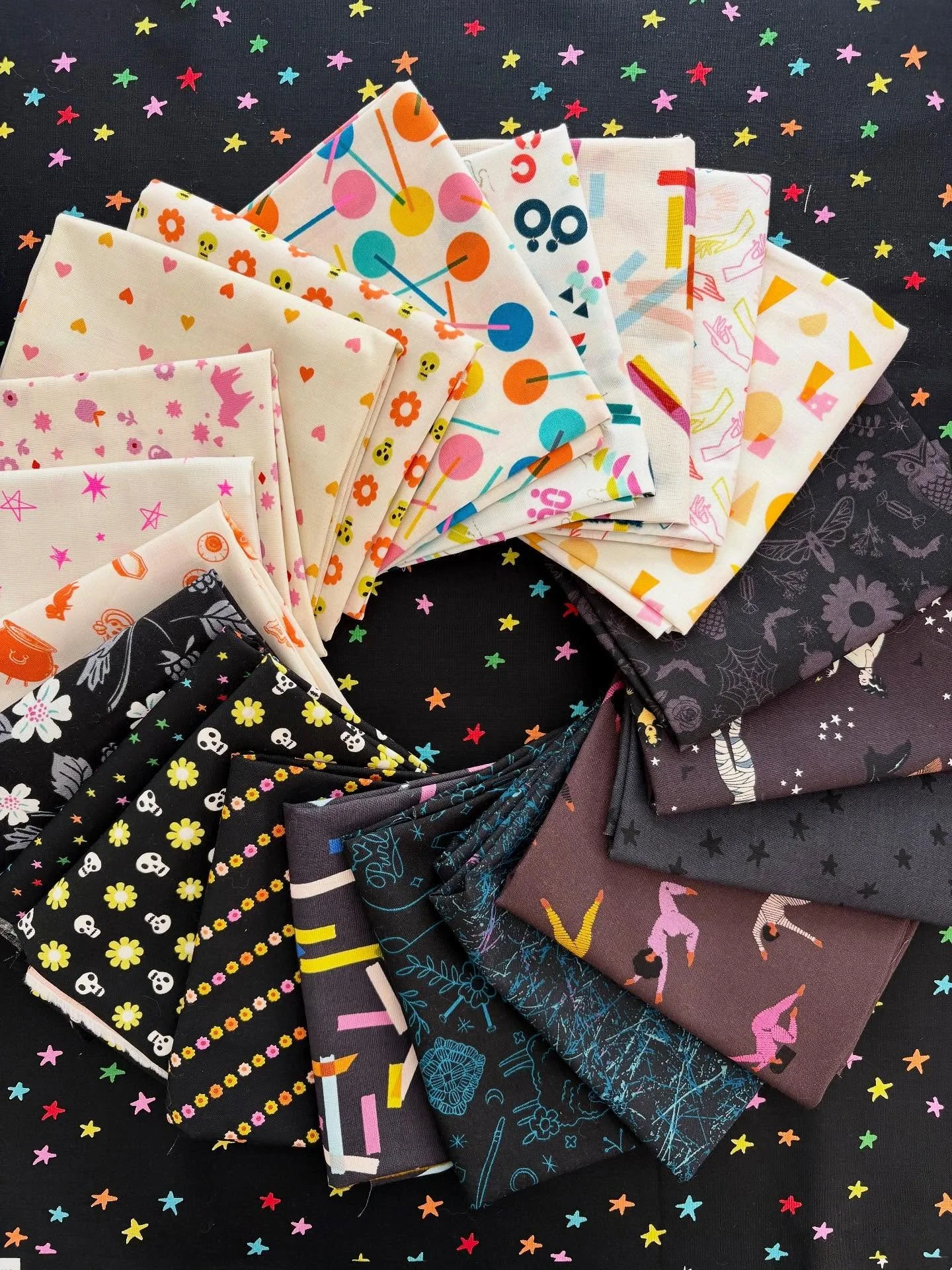 Does this count as a black and white quilt?? 

I got a couple questions about the Ruby Star Society fabrics I used in my Block Widow quilt. I raided my LQS for every black and white RSS print they had - I didn&rsquo;t keep track of the print names th