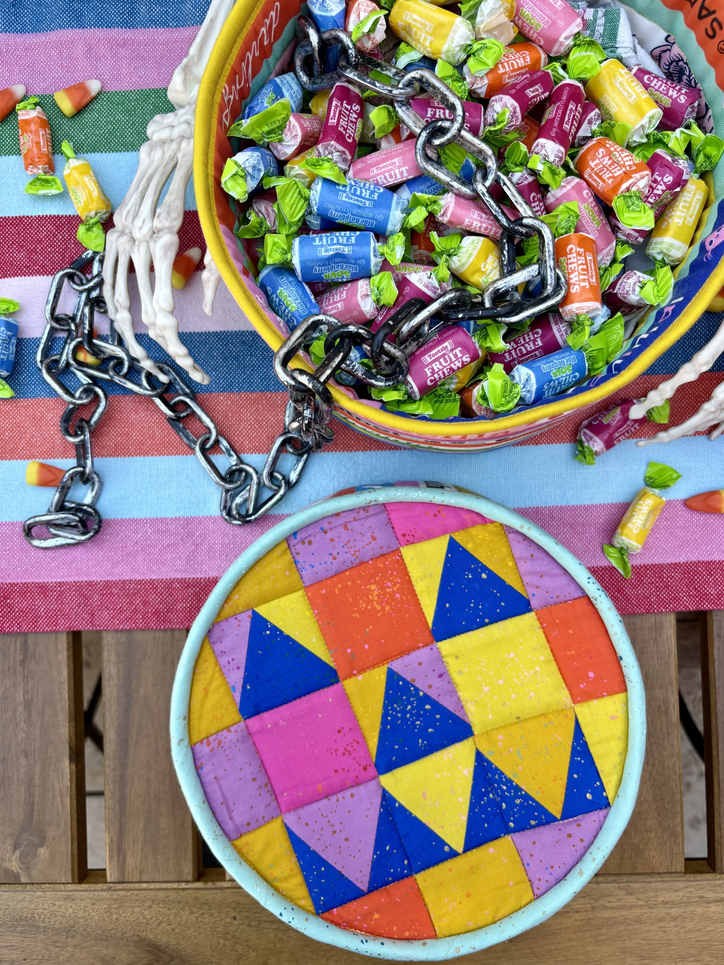 Quilted Jack-o-lantern Baskets