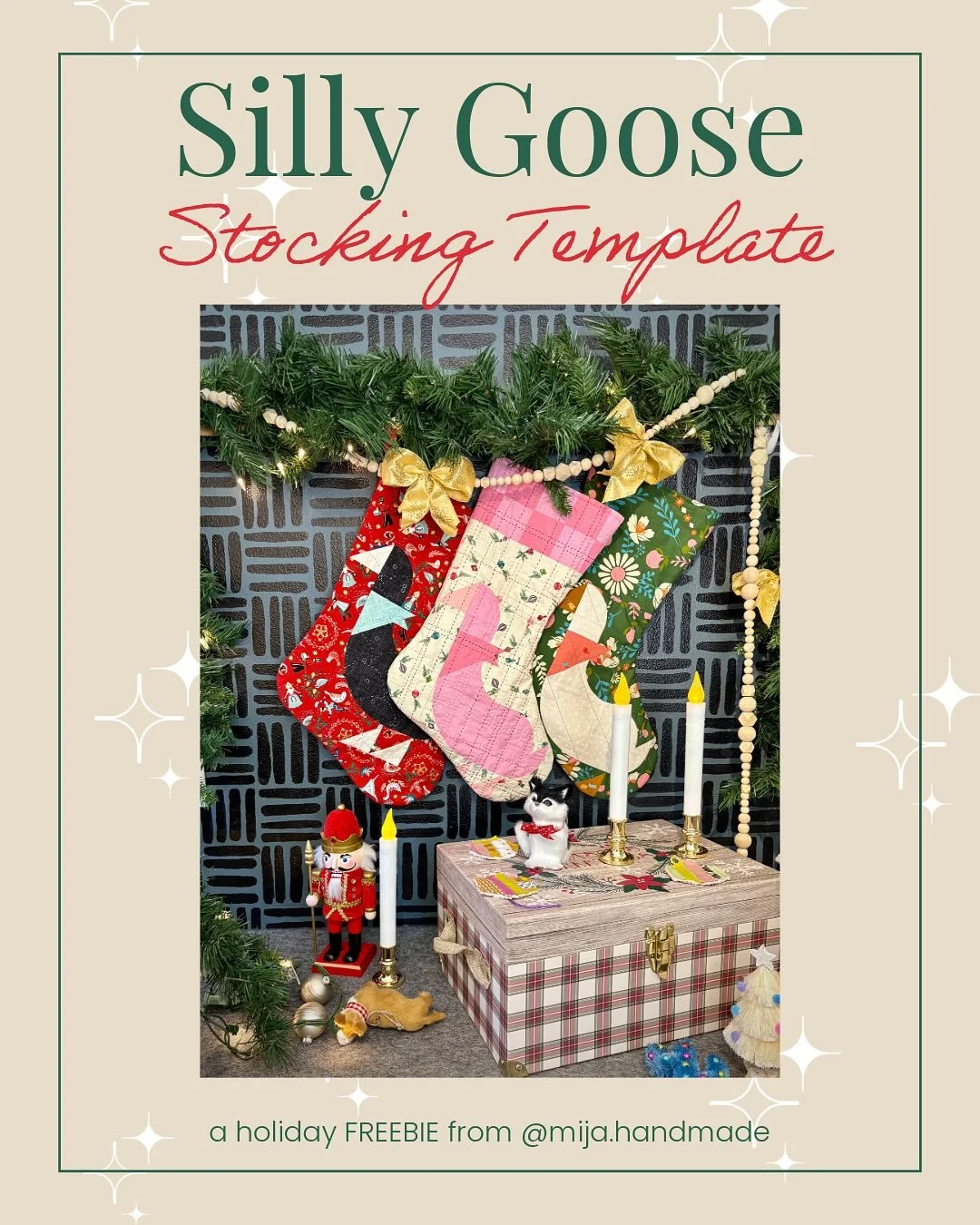 Cheer cheer 📯🪿🎄the Silly Goose stocking template is here!!! Head to my blog to learn all about this freebie add on to the Silly Goose quilt block! 

I&rsquo;m sharing this ✨just in time✨for your weekend sewing. I know it&rsquo;s a bit early for Ch