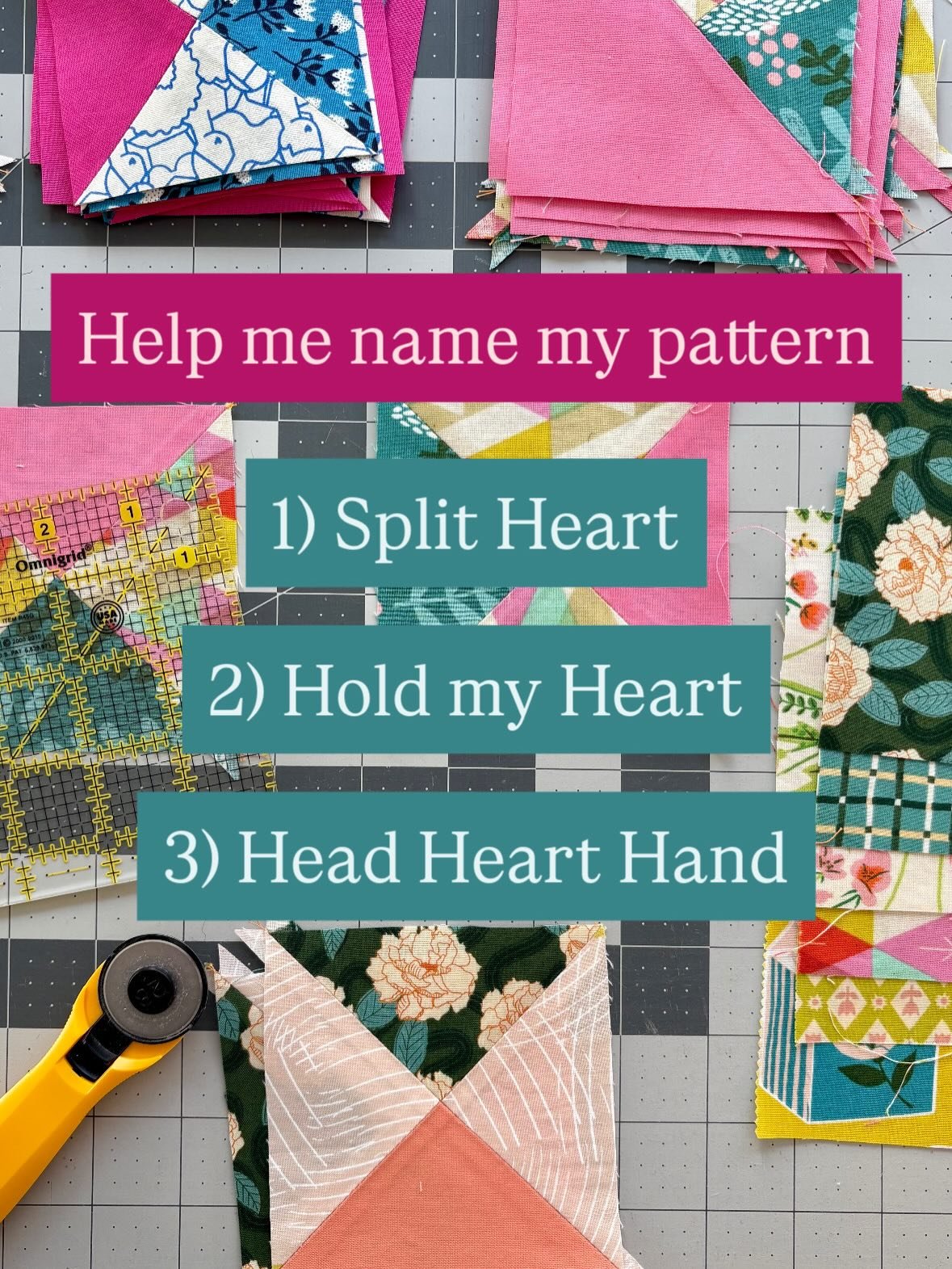 I need help!

I&rsquo;m truly at a loss for what to name this quilt block pattern. Do any of these names call to you? Swipe to see a couple blocks ❤️❤️

#quiltblock #mijapatterns