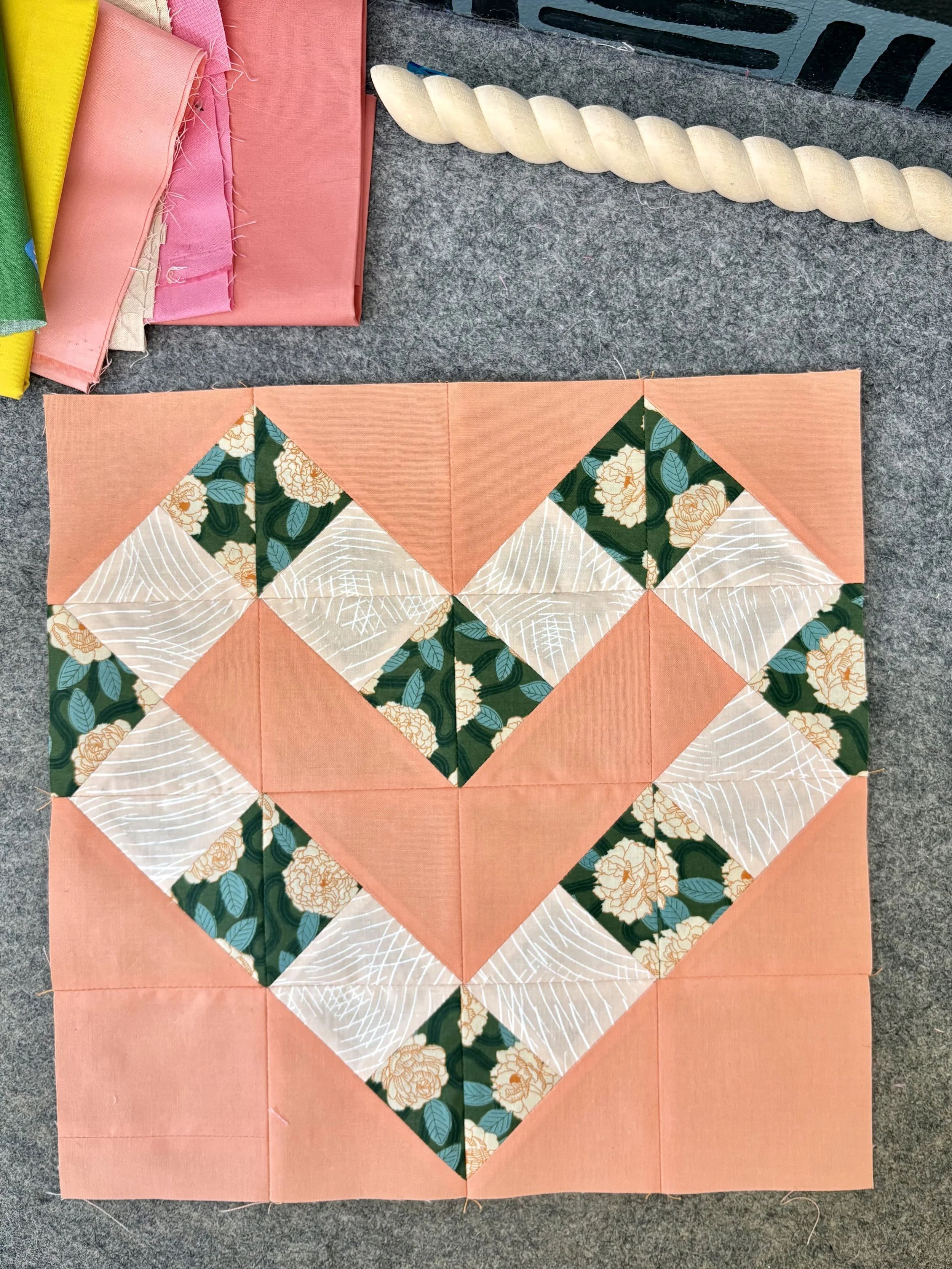 Hold My Heart quilt block Mija Handmade