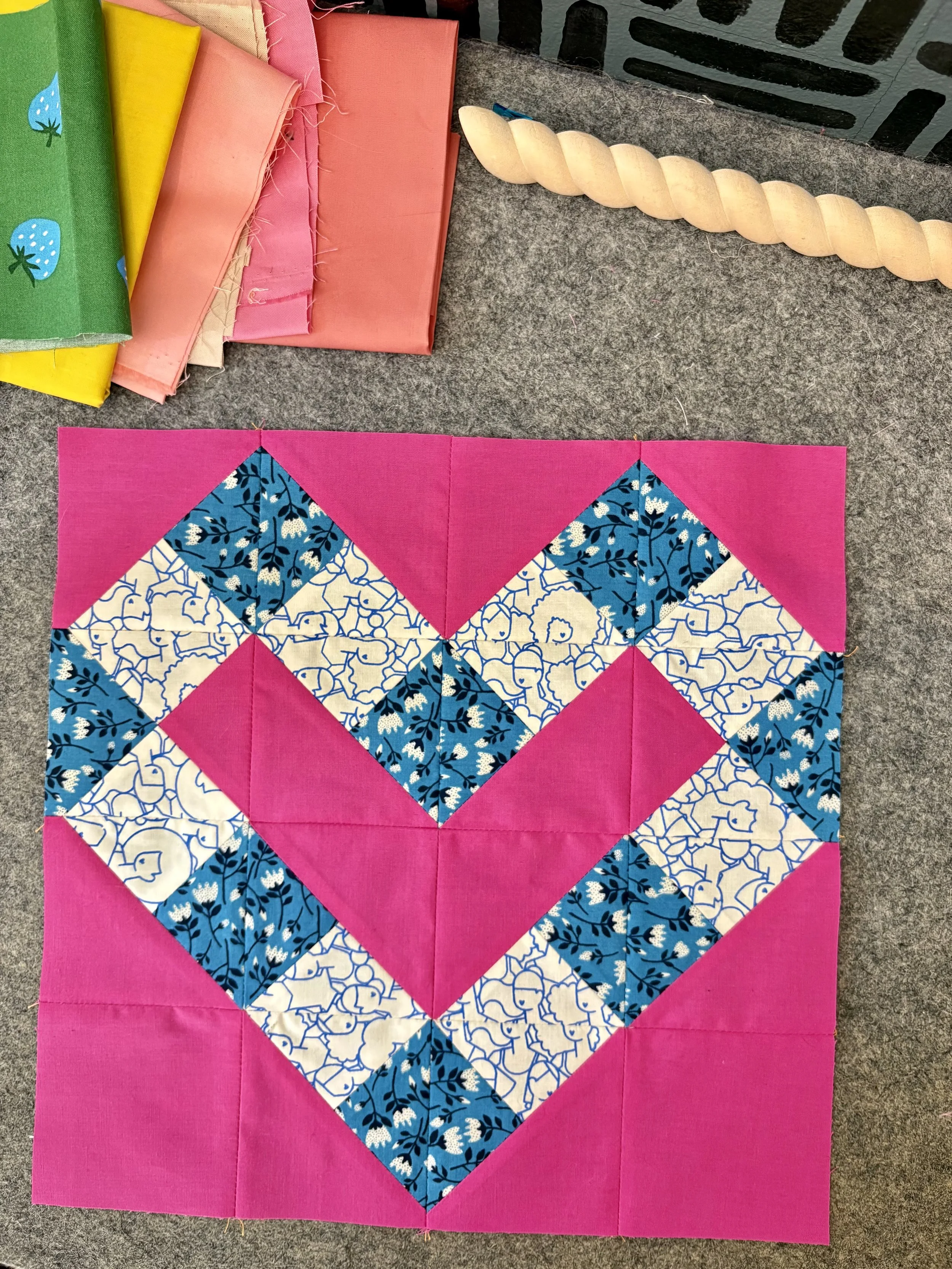 Hold My Heart quilt block Mija Handmade