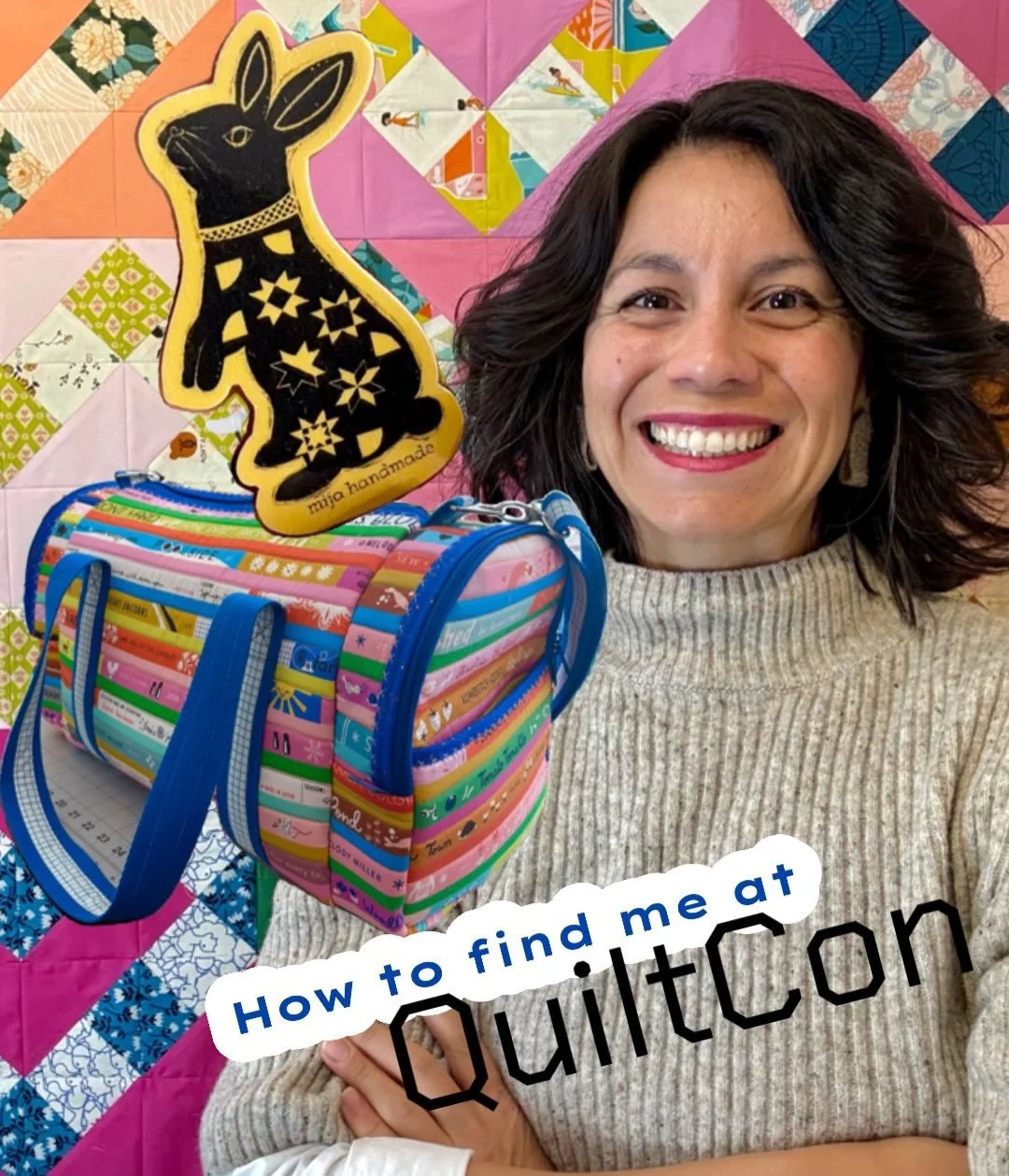 How to spot me in a crowd!

Please come say hi to me at #quiltcon - you&rsquo;ll know I&rsquo;m me by my Lucy duffle bag. I&rsquo;ll be sure to carry it with me every day. Plus! I had stickers to share. 

I&rsquo;ll also be hanging out at the @cutonc